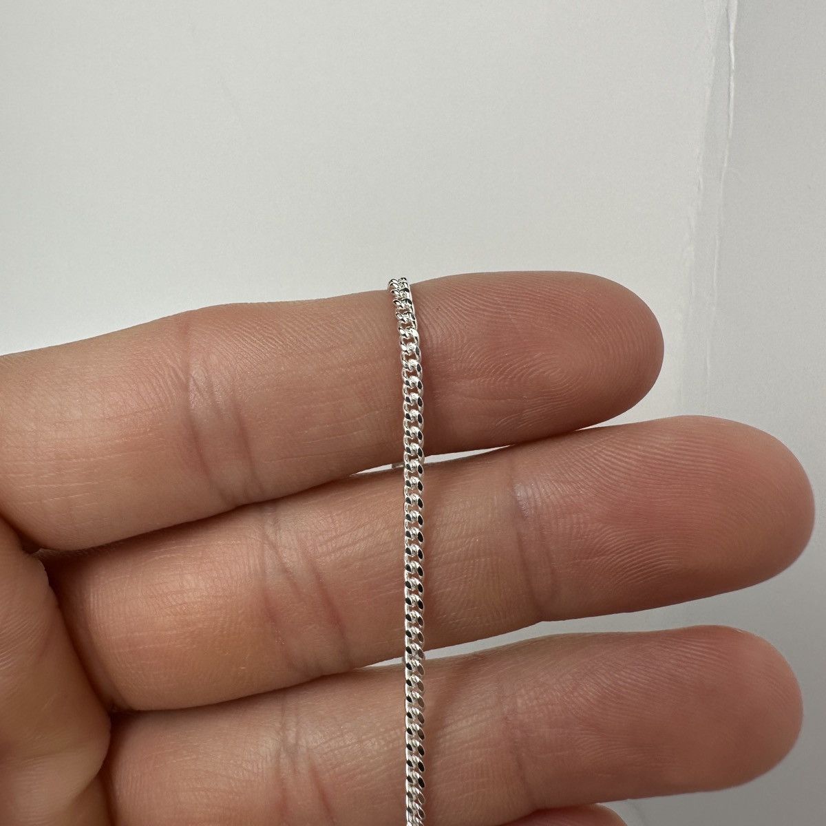 Jewelry × Sterling Silver Silver Chain Solid 925 Silver Miami Cuban Link Chain 2mm 16” Size ONE SIZE - 3 Thumbnail