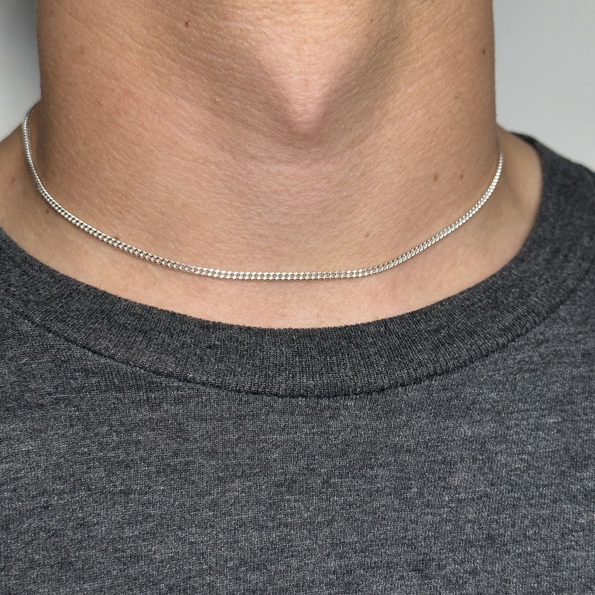 Jewelry × Sterling Silver Silver Chain Solid 925 Silver Miami Cuban Link Chain 2mm 16” Size ONE SIZE - 1 Thumbnail