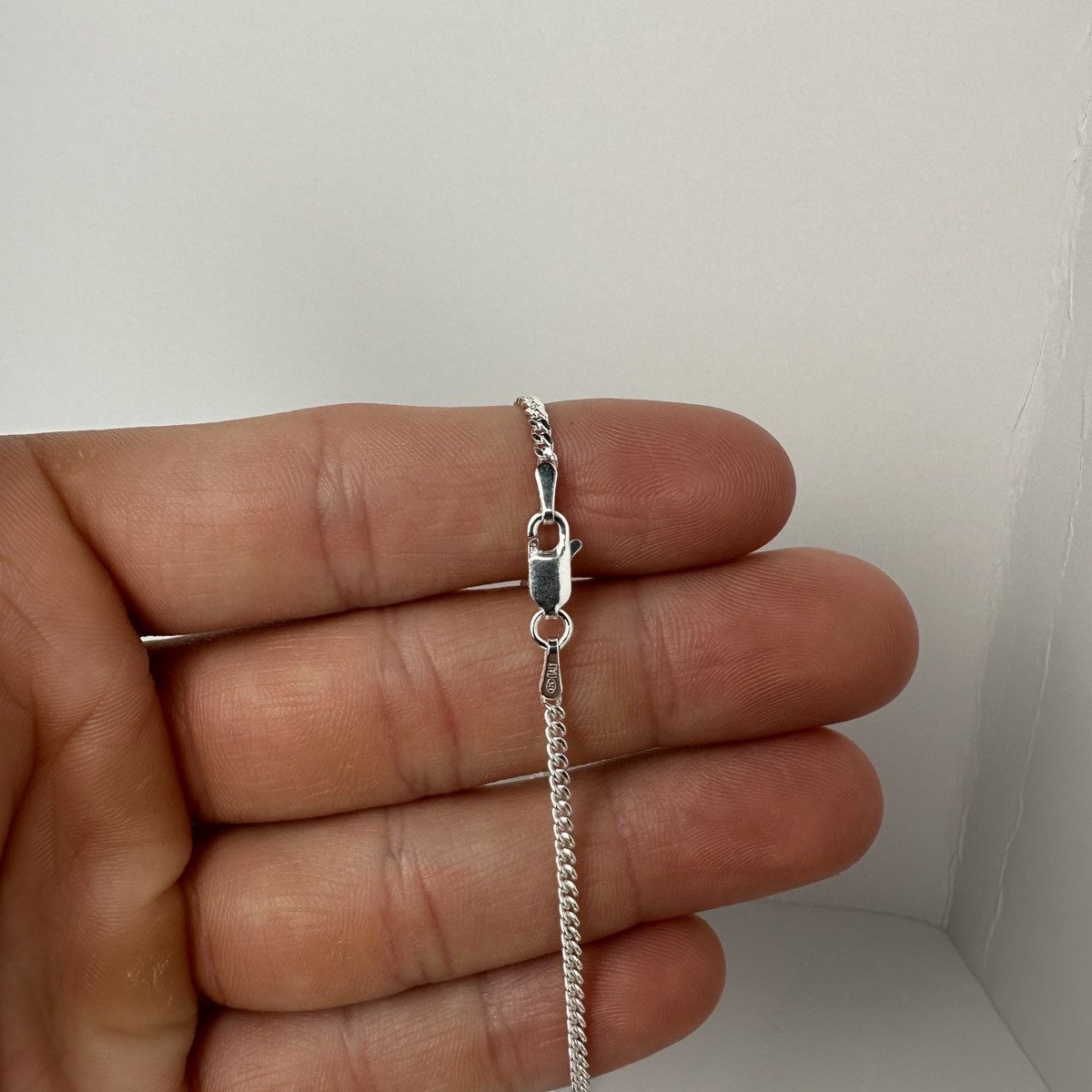Jewelry × Sterling Silver Silver Chain Solid 925 Silver Miami Cuban Link Chain 2mm 16” Size ONE SIZE - 2 Thumbnail