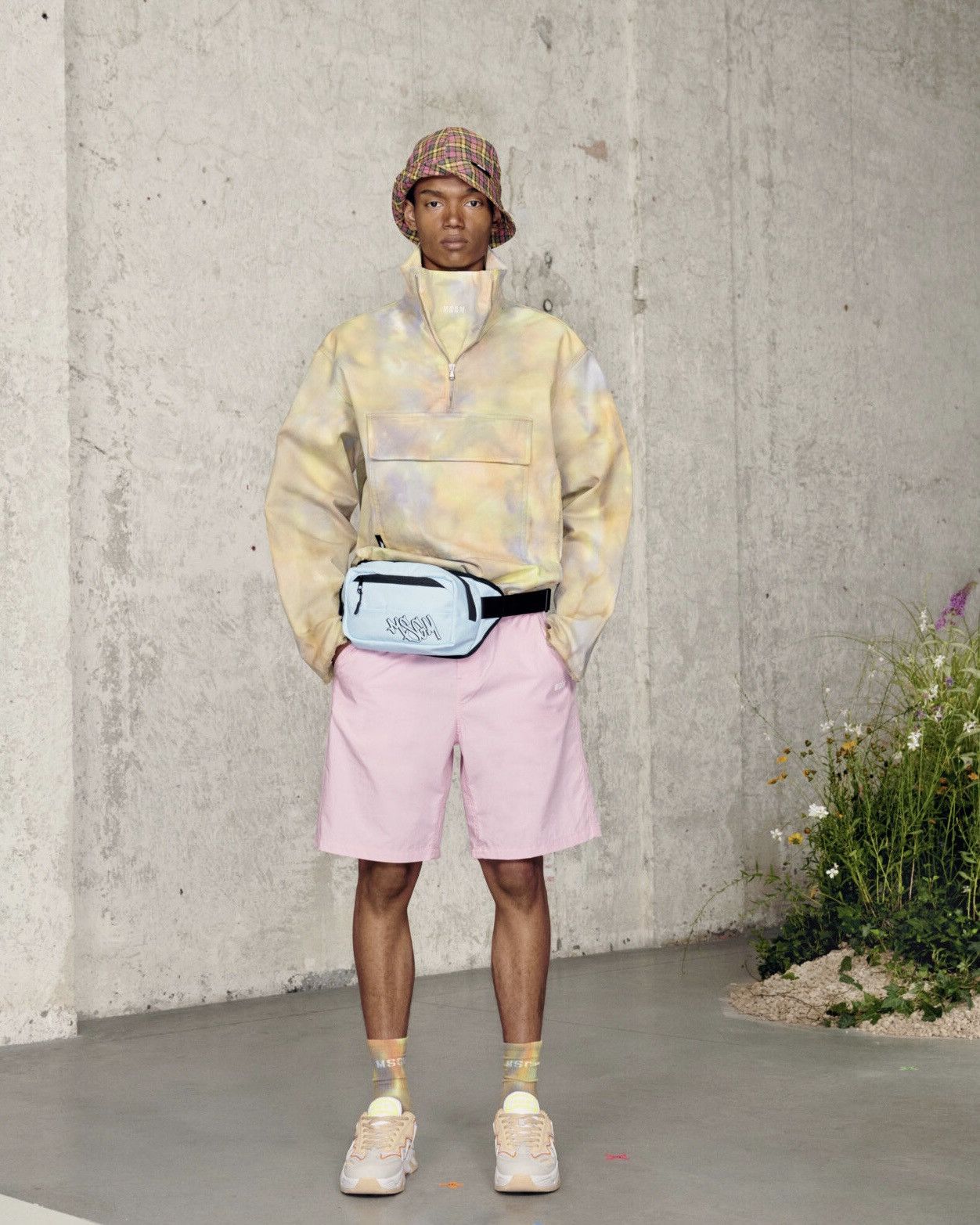 MSGM msgm tie-dye SS21 Half-Zip Sweatshirt/overshirt/jacket Size US L / EU 52-54 / 3 - 14 Thumbnail