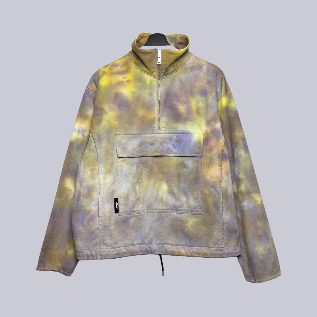 image of Msgm Ss21 Half-Zip Sweatshirt in Tie Dye, Men's (Size Large)