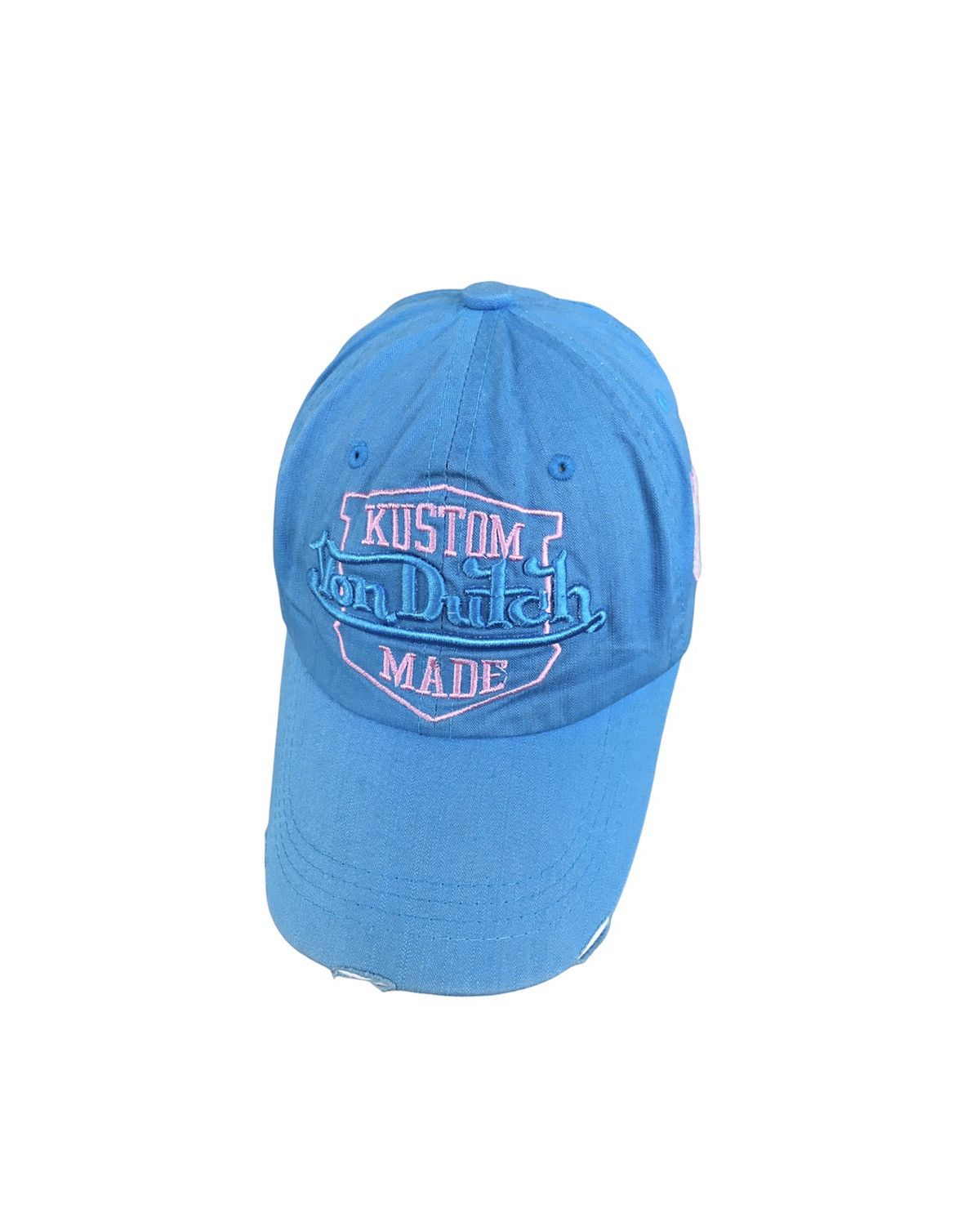 Von Dutch Vintage Von Dutch Distressed Cap Hat Soft Blue Size ONE SIZE - 1 Thumbnail