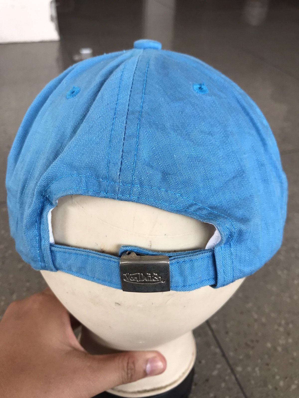 Von Dutch Vintage Von Dutch Distressed Cap Hat Soft Blue Size ONE SIZE - 4 Thumbnail