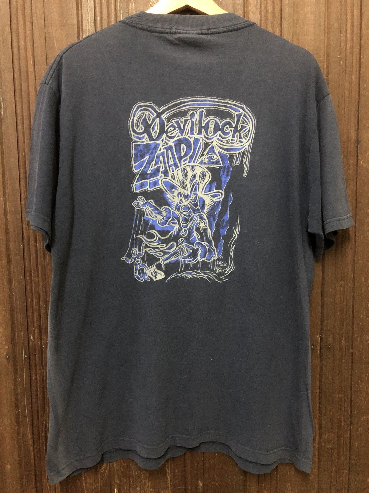 image of Devilock Made In Usa Nice Print Tee T Shirt in Dark Blue, Men's (Size XL)