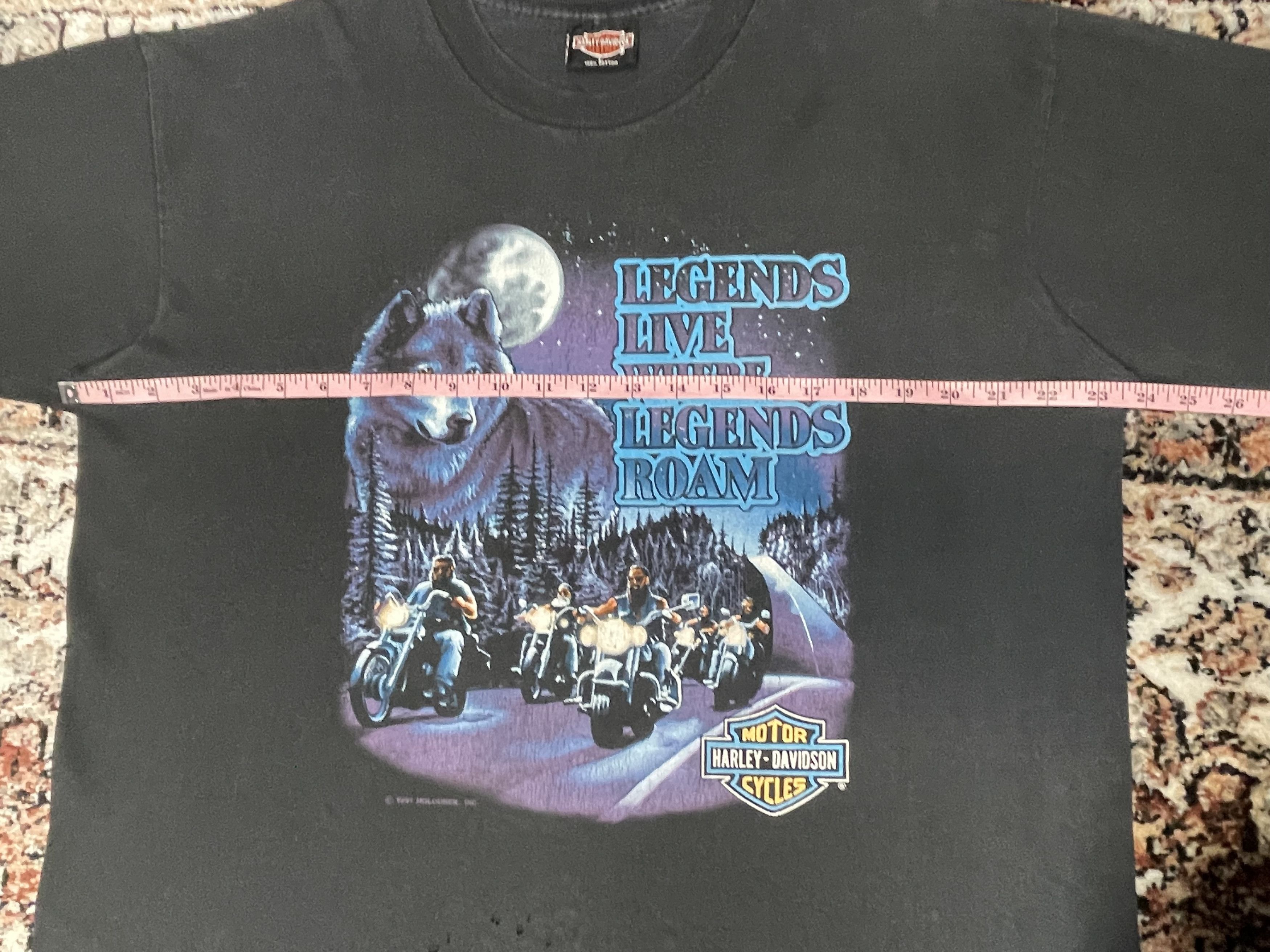 Harley Davidson Harley Davidson Vintage 1991 Wolf Pack Tshirt Size US L / EU 52-54 / 3 - 9 Thumbnail
