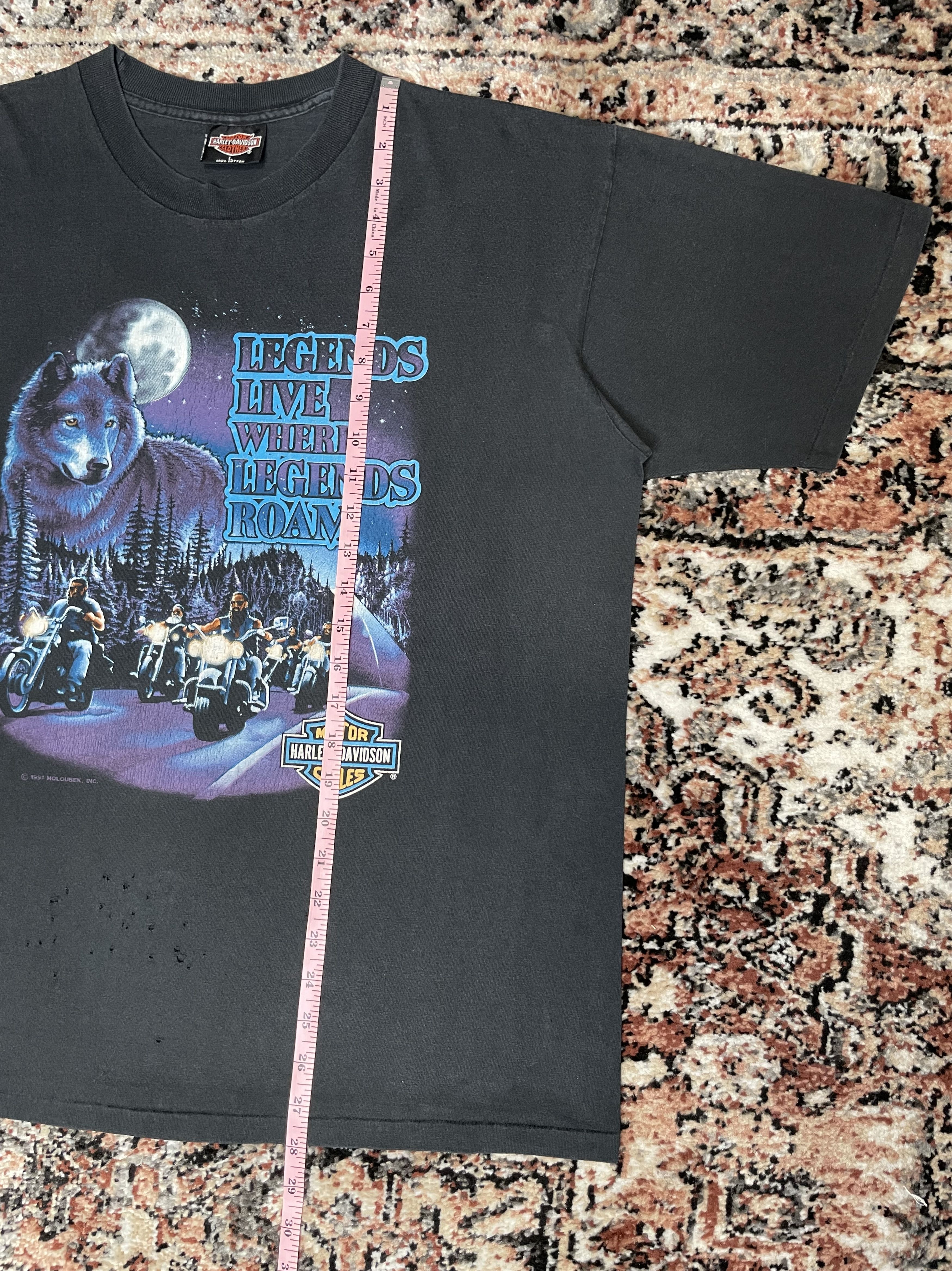 Harley Davidson Harley Davidson Vintage 1991 Wolf Pack Tshirt Size US L / EU 52-54 / 3 - 8 Thumbnail
