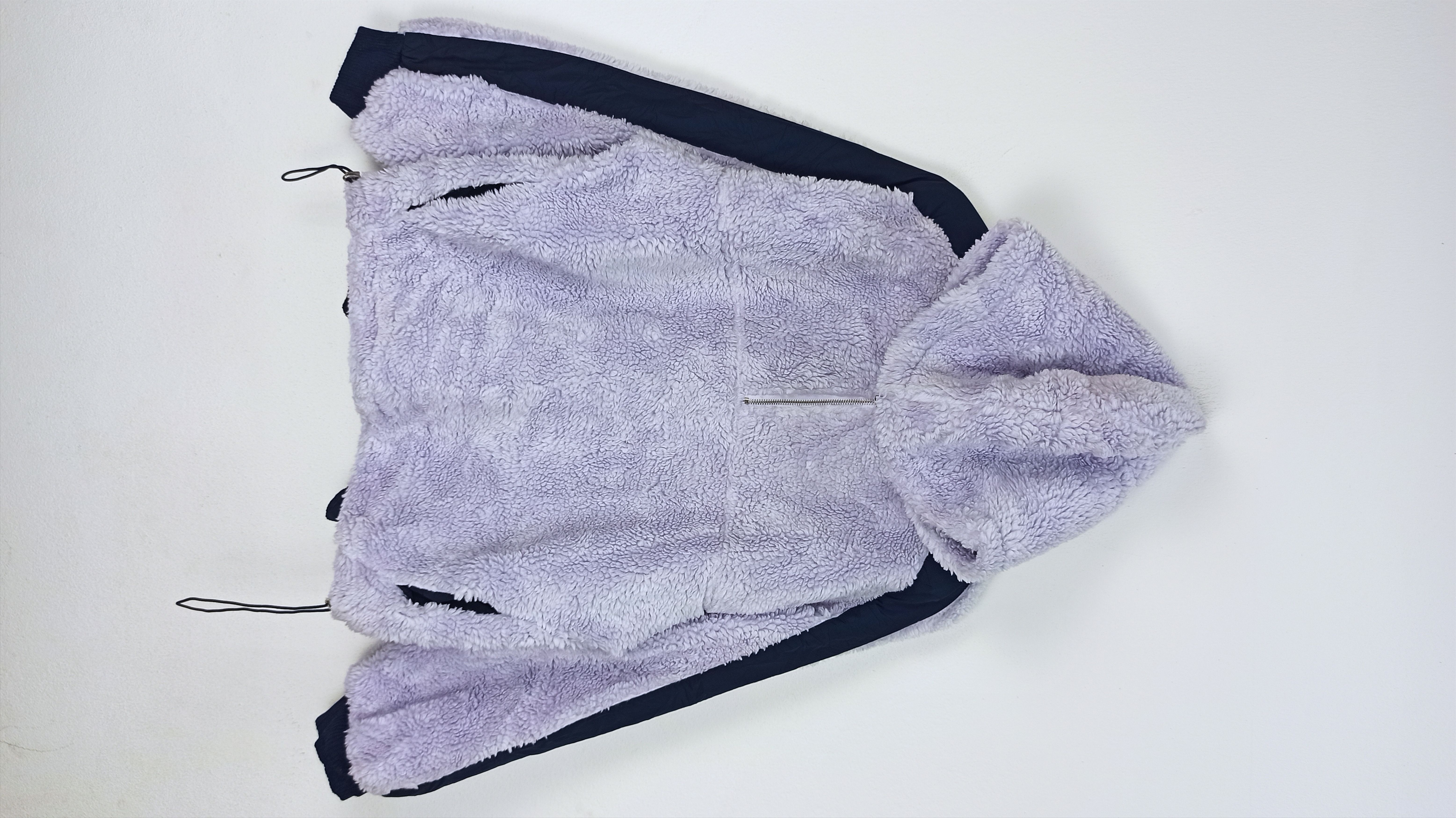 image of Bershka Berskha Fleece Mink Fur Hoodie Half Zipper in Purple, Men's (Size Medium)