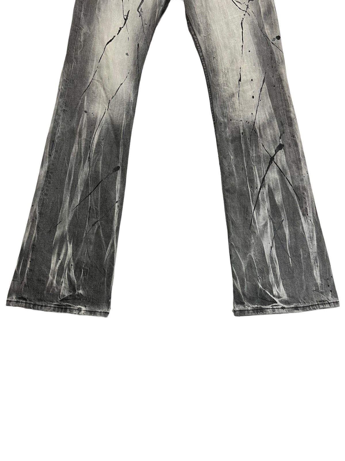 Japanese Brand Acid Wash Splash Punk Skull Heart Tribal Embroidered FLARE💥 Size US 30 / EU 46 - 9 Thumbnail