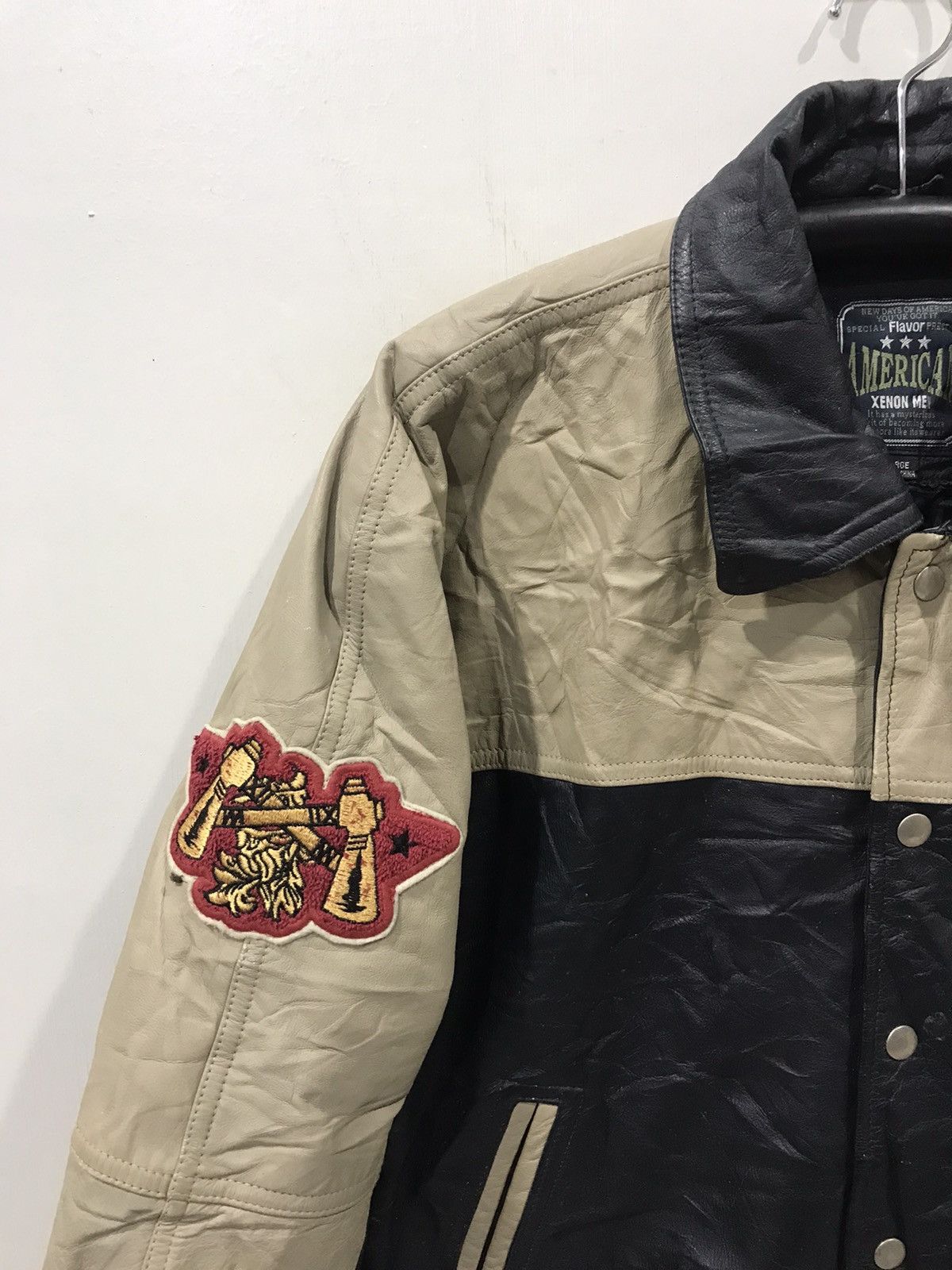 Genuine Leather XENON Two Tones CHIEF CLUB Leather Varsity Jacket Size US L / EU 52-54 / 3 - 6 Thumbnail