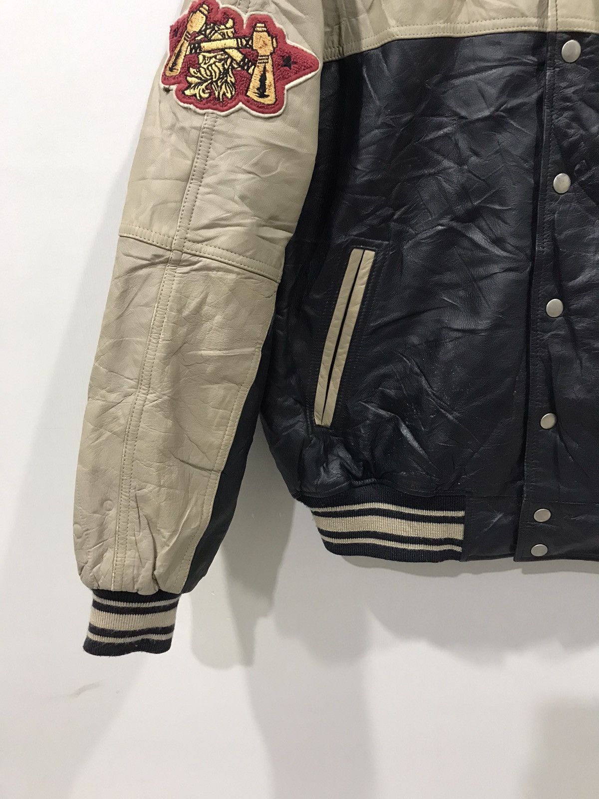 Genuine Leather XENON Two Tones CHIEF CLUB Leather Varsity Jacket Size US L / EU 52-54 / 3 - 8 Thumbnail