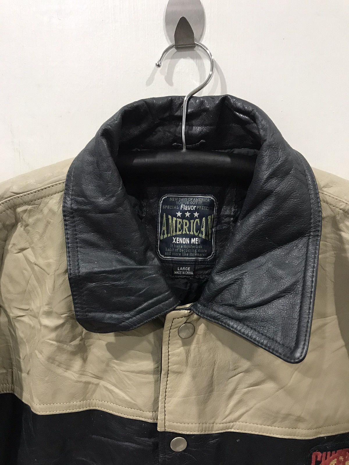 Genuine Leather XENON Two Tones CHIEF CLUB Leather Varsity Jacket Size US L / EU 52-54 / 3 - 4 Thumbnail