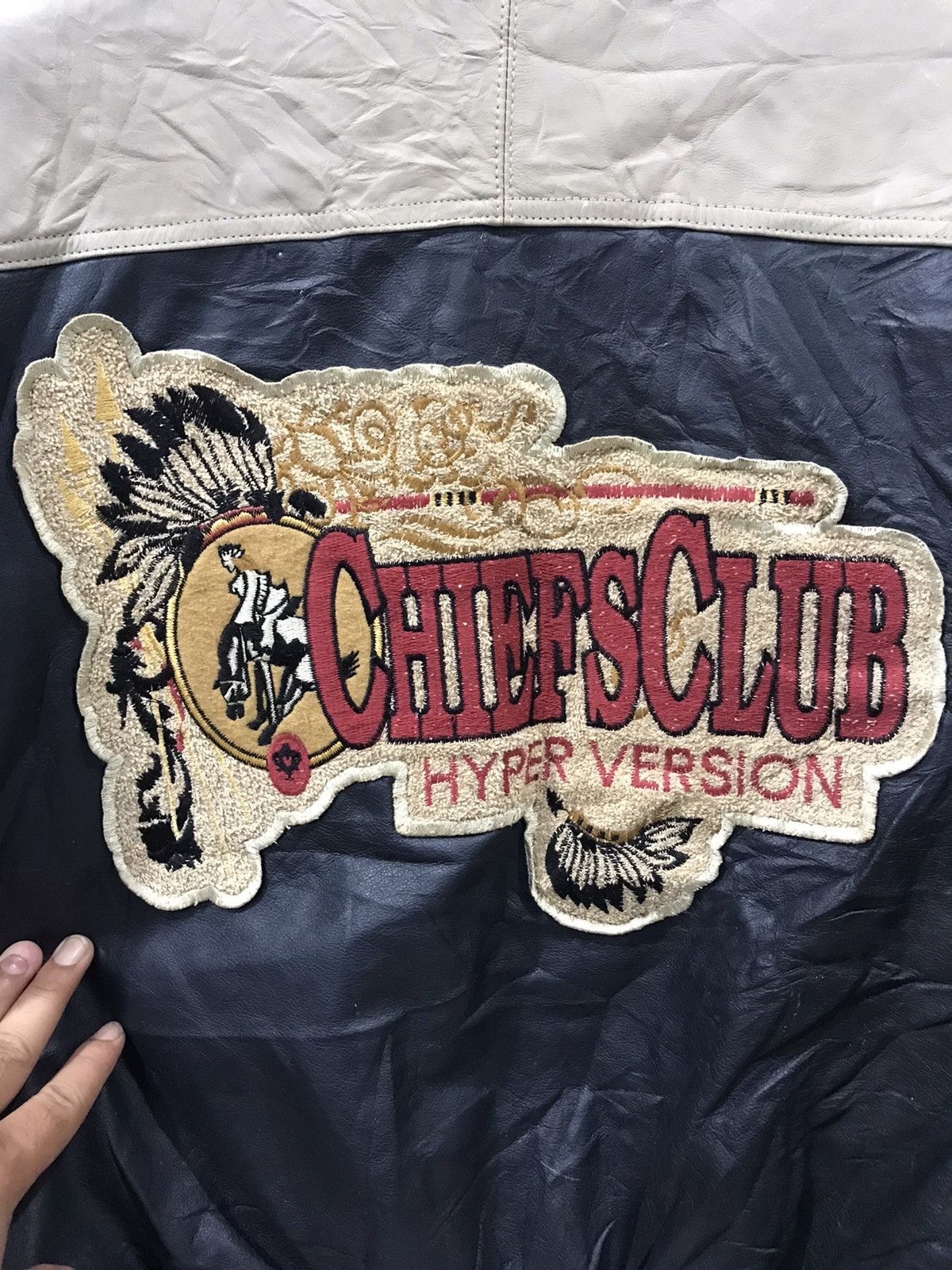 Genuine Leather XENON Two Tones CHIEF CLUB Leather Varsity Jacket Size US L / EU 52-54 / 3 - 2 Thumbnail