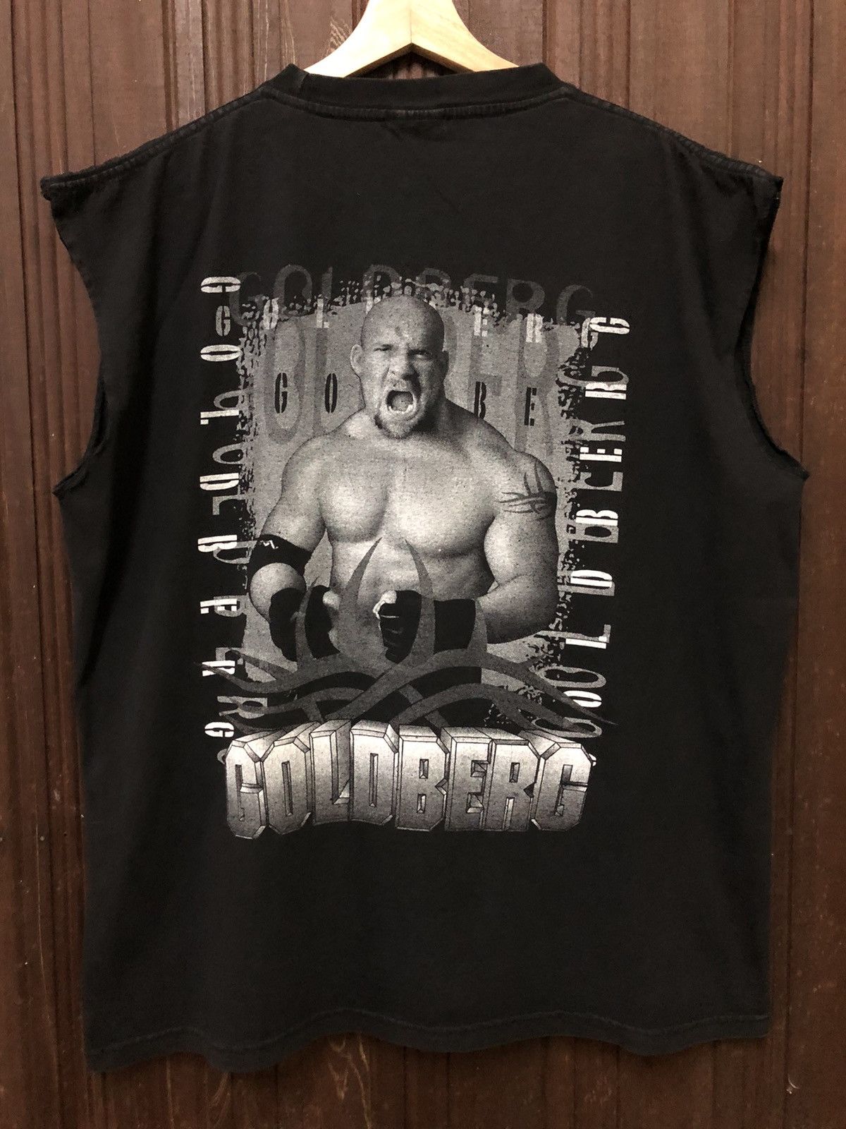 Vintage × WCW/nWo × WWE Vintage Bill Goldberg Wrestler Rare Double Print Sleeveless Size US XL / EU 56 / 4 - 6 Thumbnail