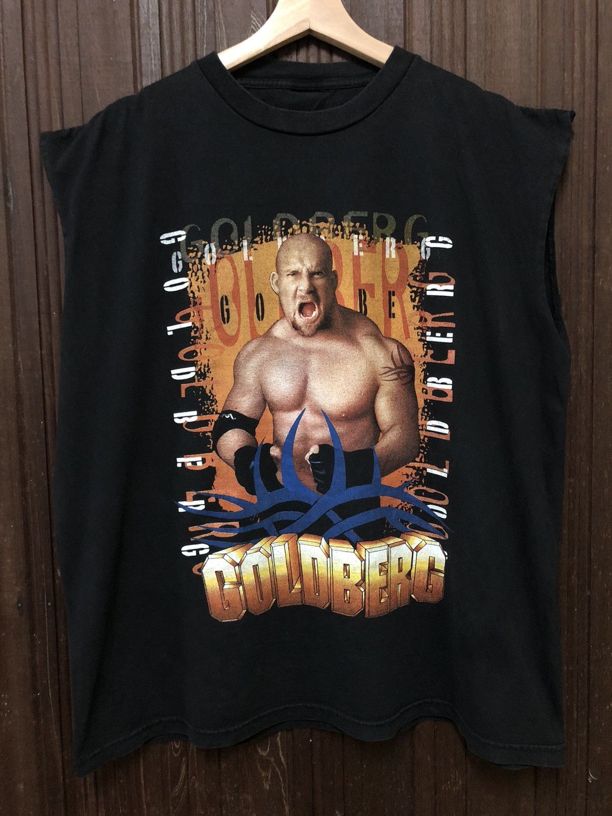 Vintage × WCW/nWo × WWE Vintage Bill Goldberg Wrestler Rare Double Print Sleeveless Size US XL / EU 56 / 4 - 1 Thumbnail