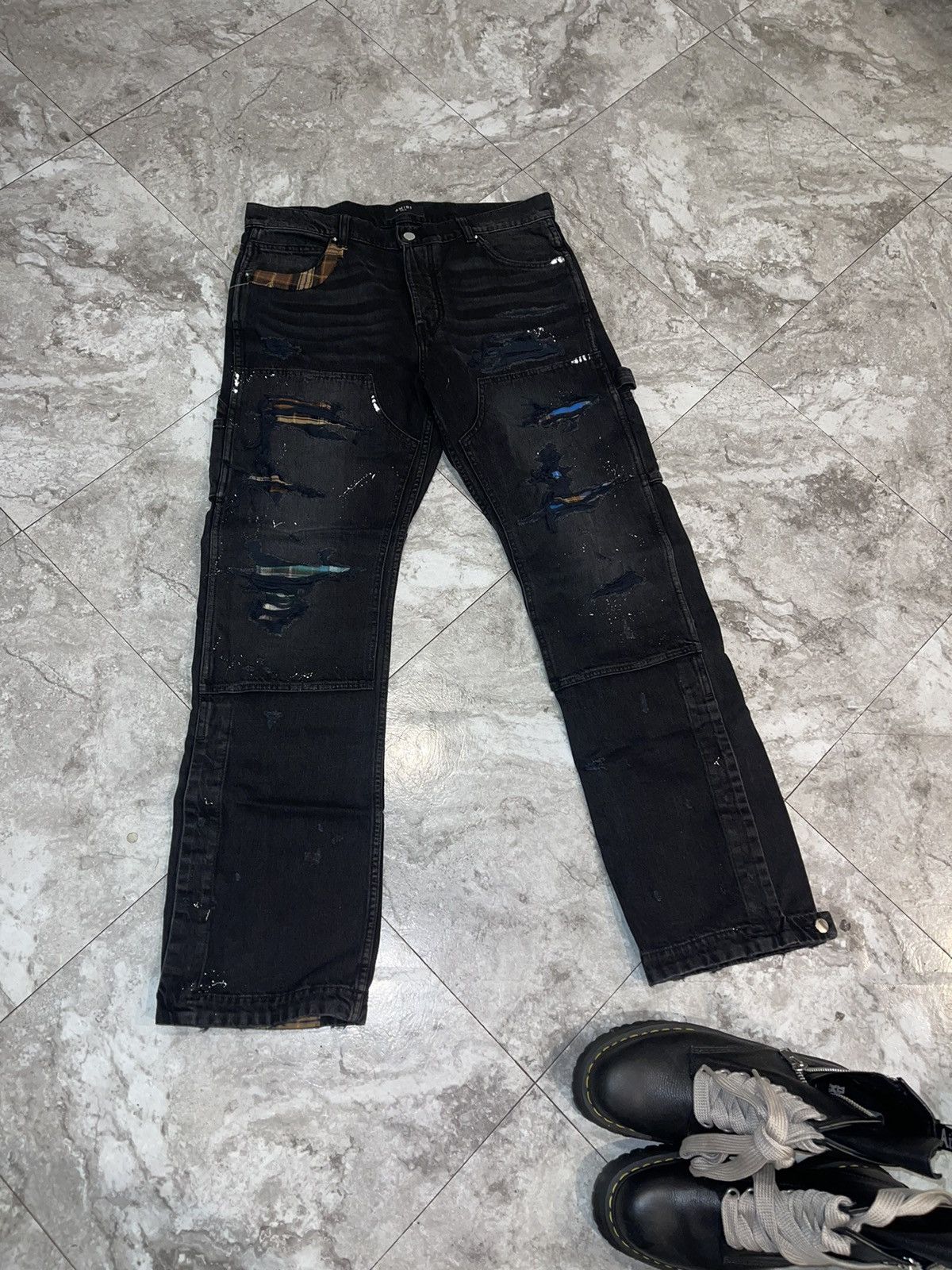 Amiri Amiri black denim cargo carpenters NEW FREE SHIPPING Size US 34 / EU 50 - 22 Thumbnail