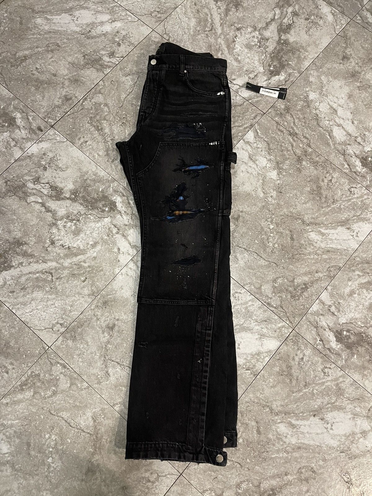 Amiri Amiri black denim cargo carpenters NEW FREE SHIPPING Size US 34 / EU 50 - 14 Thumbnail