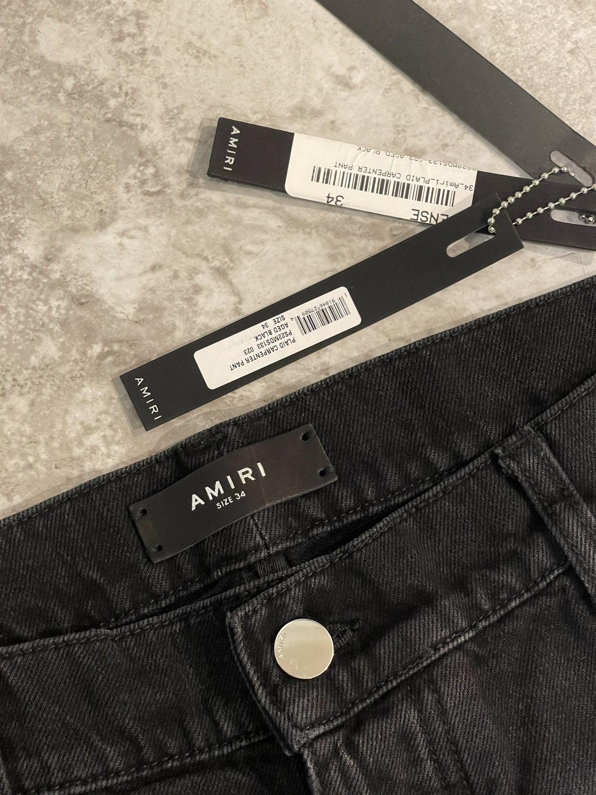 Amiri Amiri black denim cargo carpenters NEW FREE SHIPPING Size US 34 / EU 50 - 4 Thumbnail