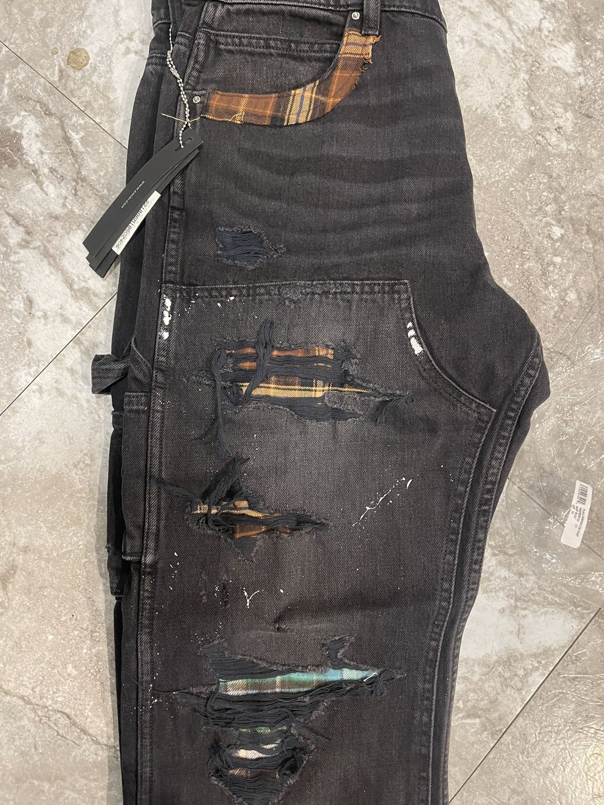 Amiri Amiri black denim cargo carpenters NEW FREE SHIPPING Size US 34 / EU 50 - 17 Thumbnail