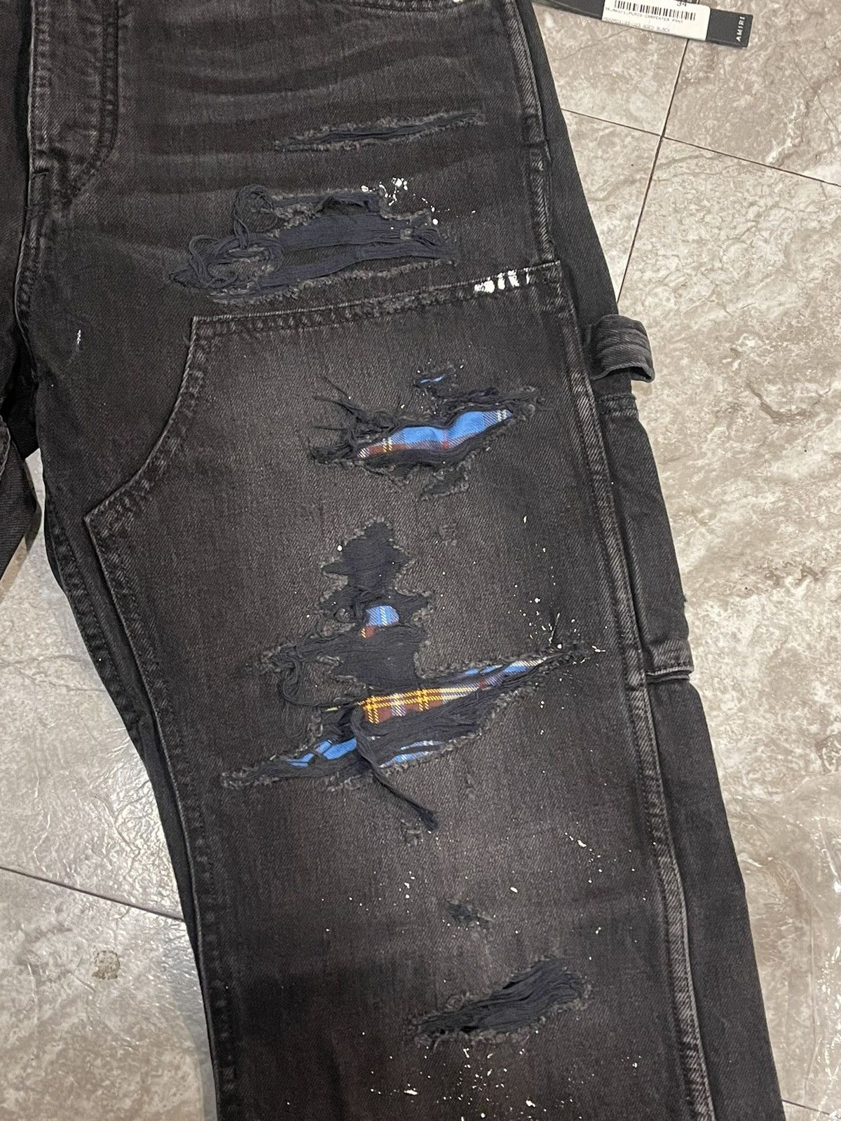 Amiri Amiri black denim cargo carpenters NEW FREE SHIPPING Size US 34 / EU 50 - 3 Thumbnail