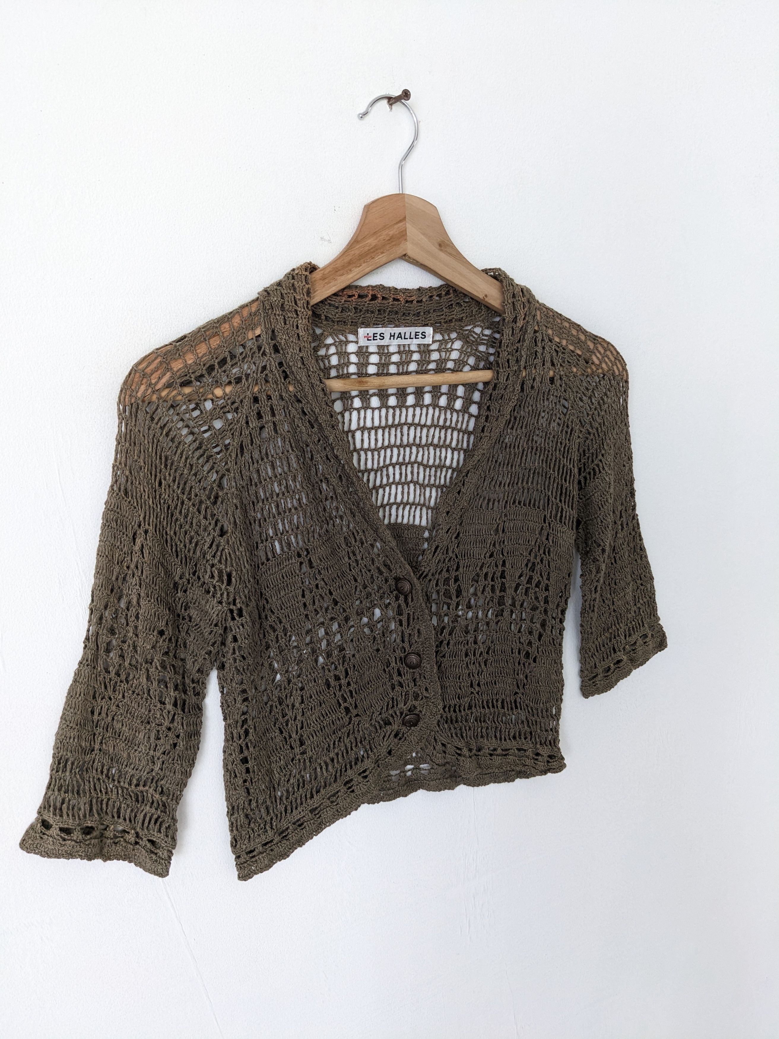 Designer × Vintage Vintage Les Halles Fishnet Cardigan Size XXS / US 00 / IT 34 - 3 Thumbnail