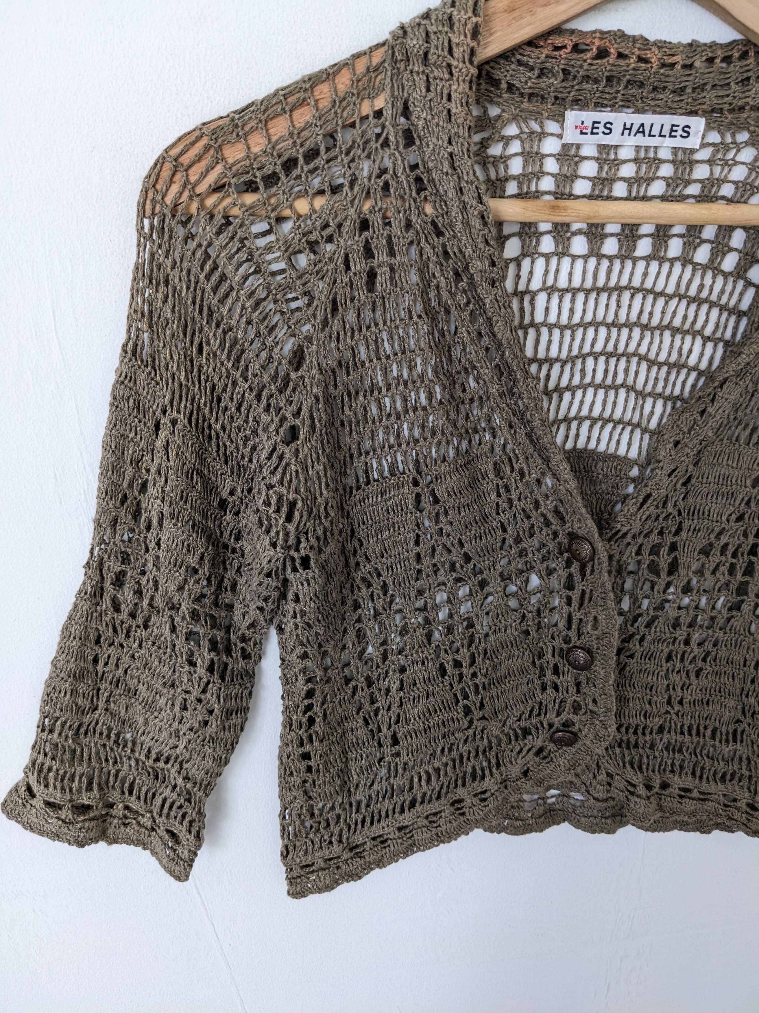 Designer × Vintage Vintage Les Halles Fishnet Cardigan Size XXS / US 00 / IT 34 - 5 Thumbnail