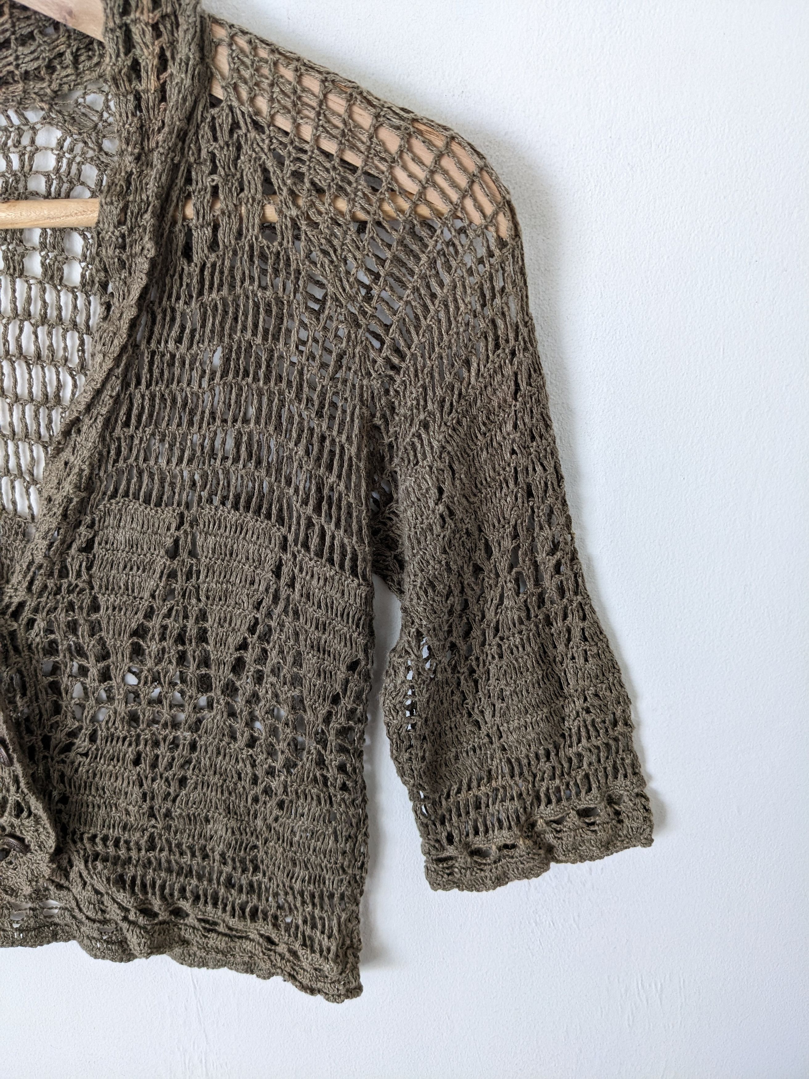 Designer × Vintage Vintage Les Halles Fishnet Cardigan Size XXS / US 00 / IT 34 - 4 Thumbnail