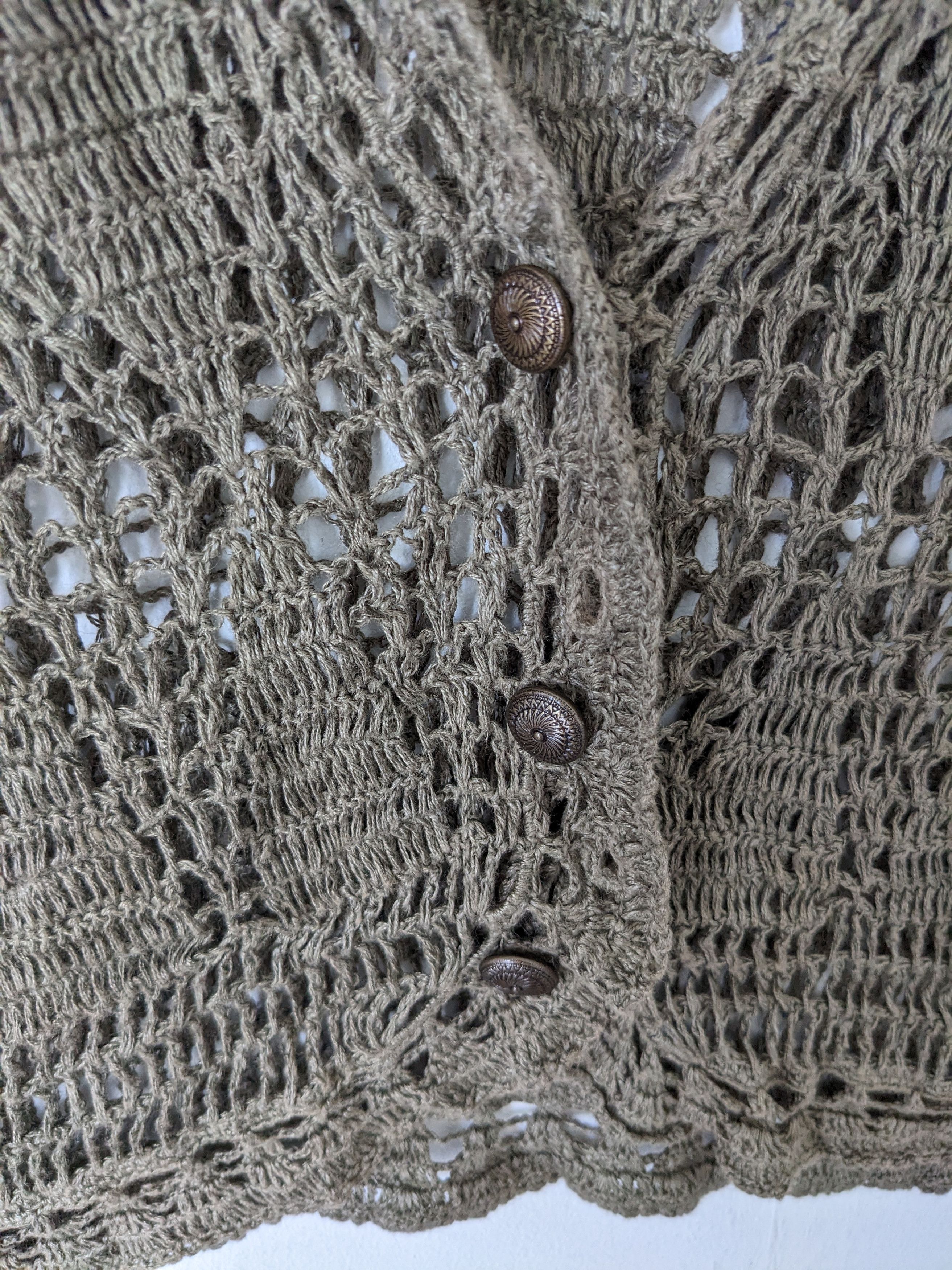 Designer × Vintage Vintage Les Halles Fishnet Cardigan Size XXS / US 00 / IT 34 - 6 Thumbnail