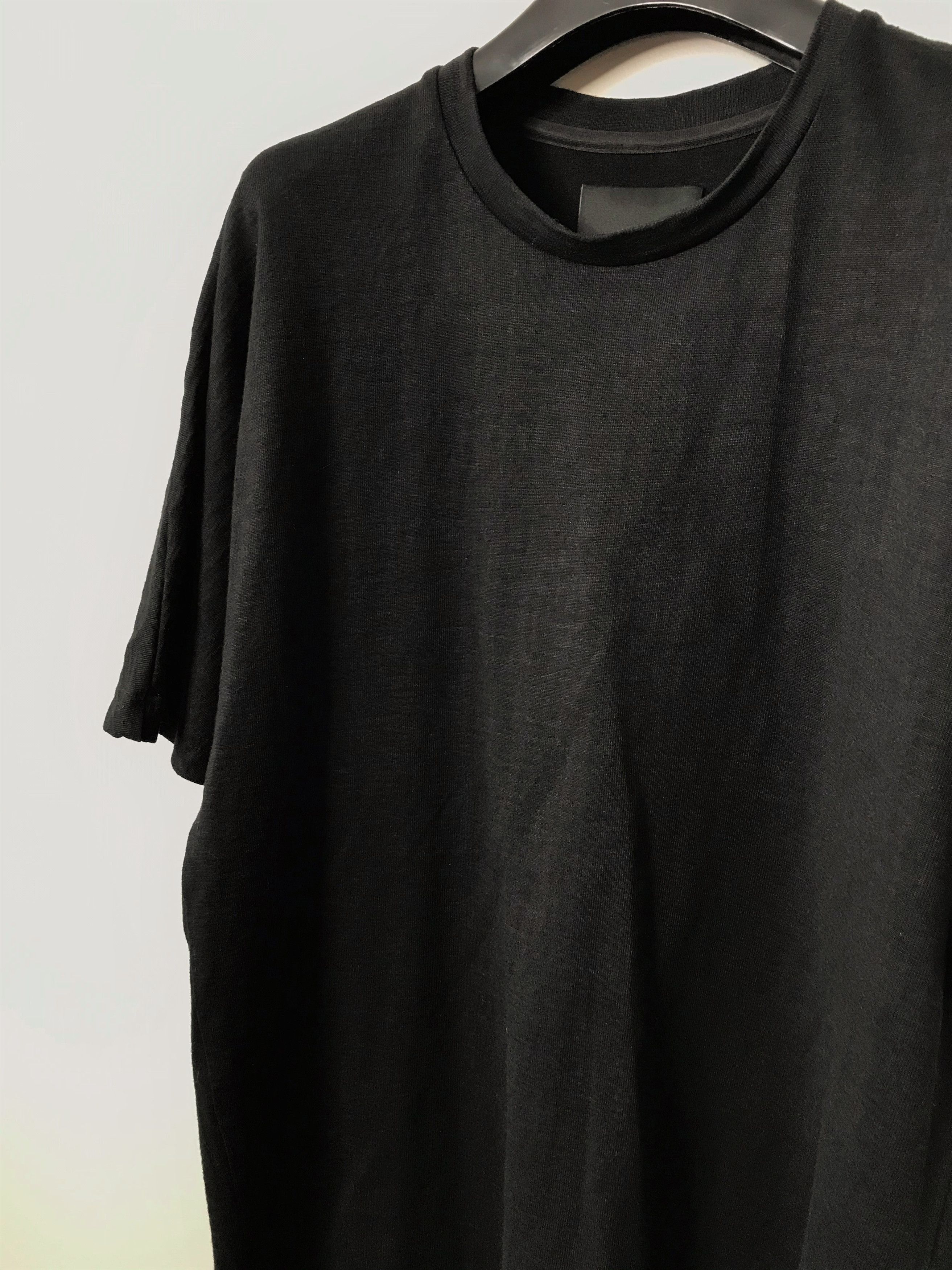 image of 08Sircus Sz 1 Eu46 Loose Fit Seamless Wax Appearance T Shirt in Black, Men's