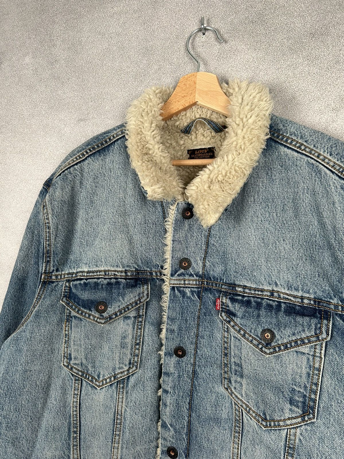 Levi's Levi’s Skateboards Sherpa Denim Jacket Winter Size US XL / EU 56 / 4 - 3 Thumbnail