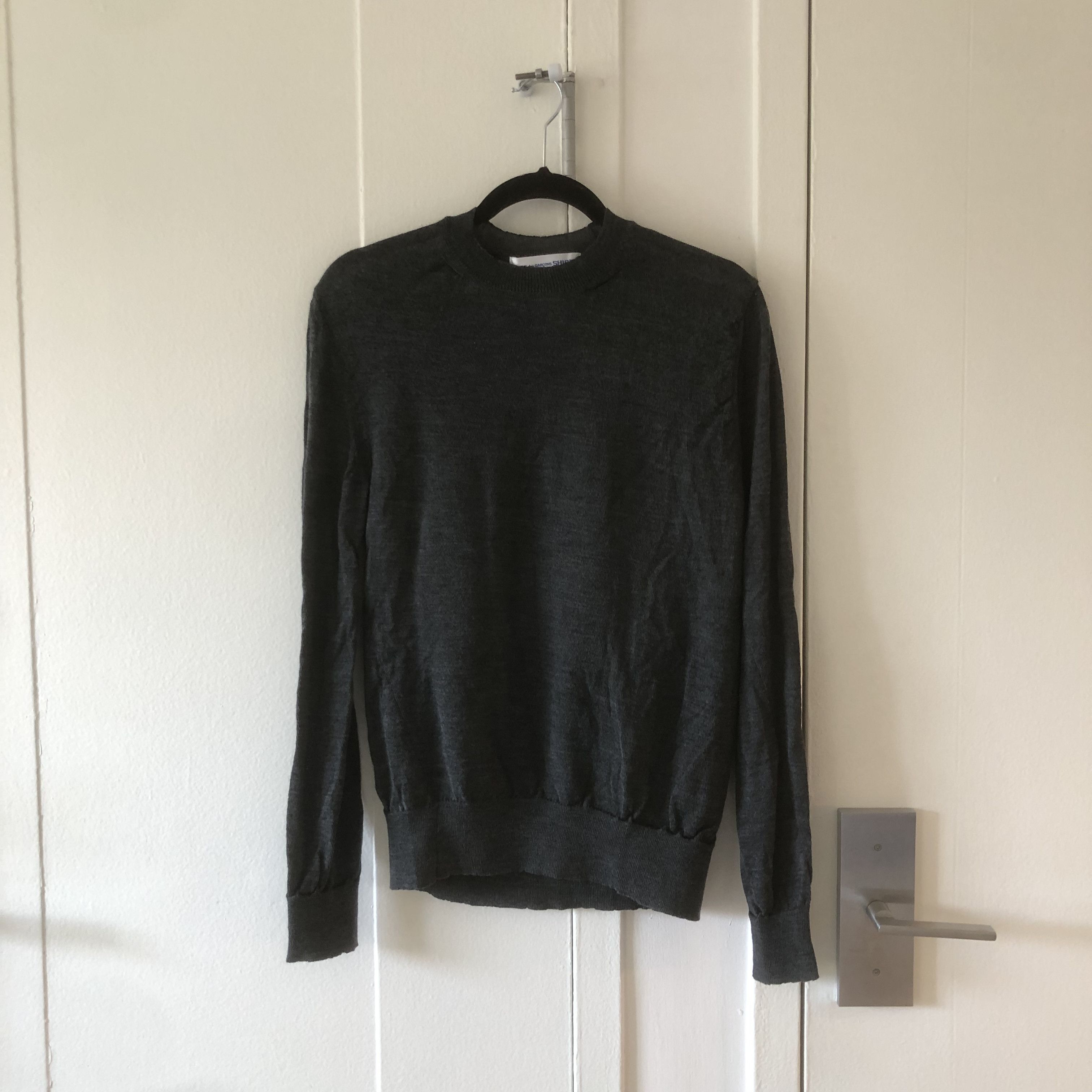 image of Comme Des Garcons x Comme Des Garcons Shirt Comme Des Garçons Shirt Knit Sweater in Grey (Size Medi