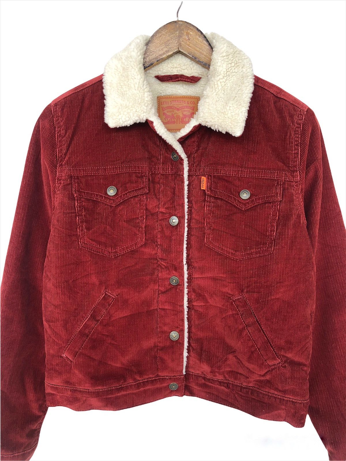 Levi's Made & Crafted SICK🔥OG Levi's Orange Tab Sherpa Lining Velour Trucker Size US S / EU 44-46 / 1 - 3 Thumbnail