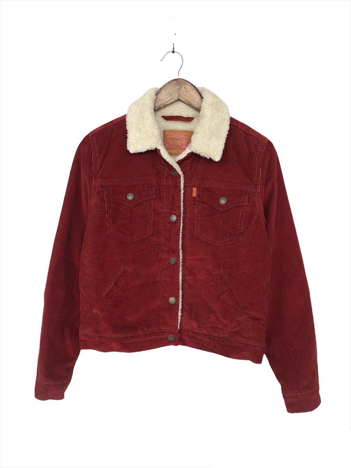 Levi's Made & Crafted SICK🔥OG Levi's Orange Tab Sherpa Lining Velour Trucker Size US S / EU 44-46 / 1 - 2 Thumbnail