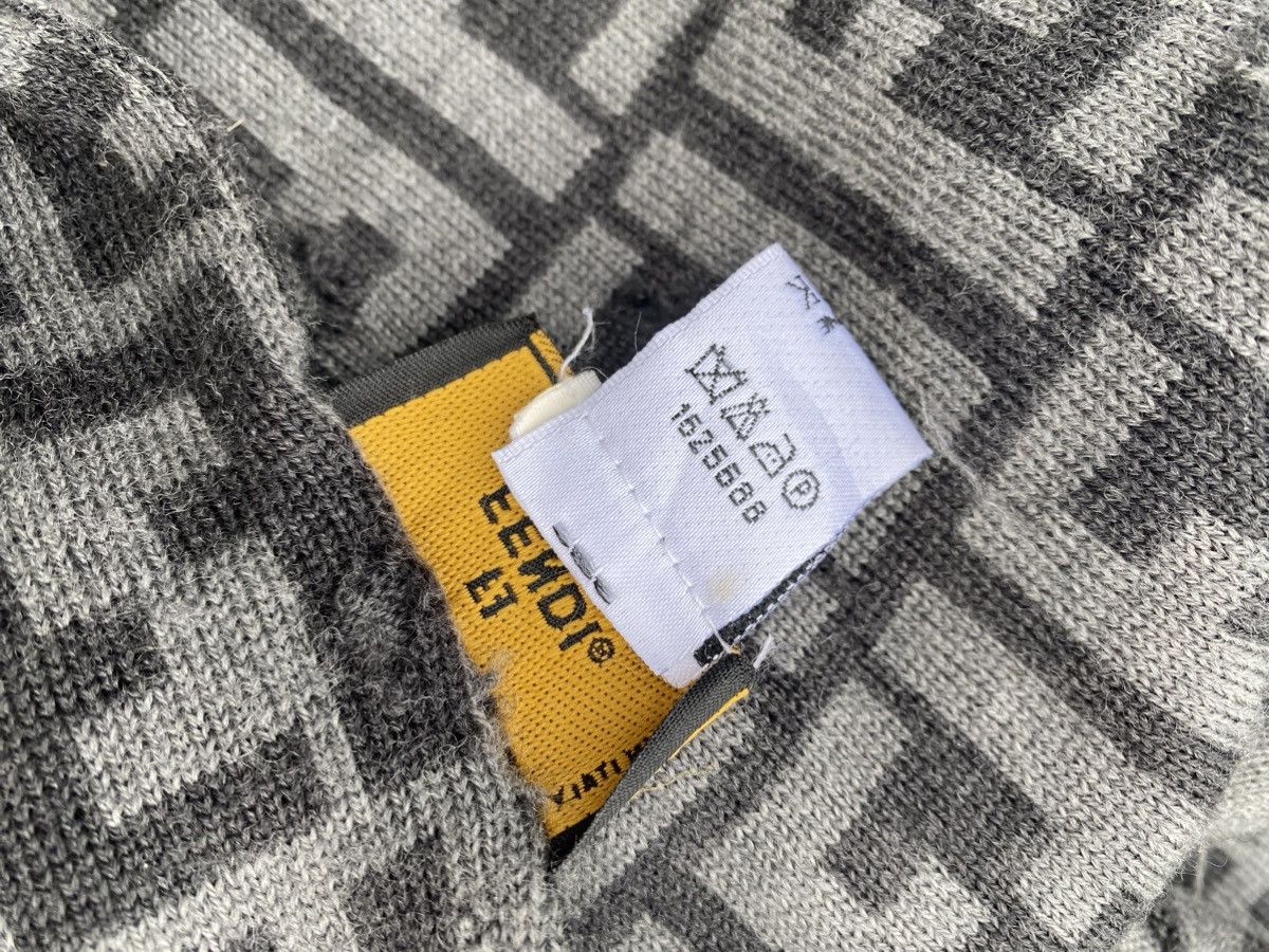 Fendi ⚡️Steals⚡️ Distressed FENDI Monogram Grey Wool Scarf Size ONE SIZE - 7 Thumbnail