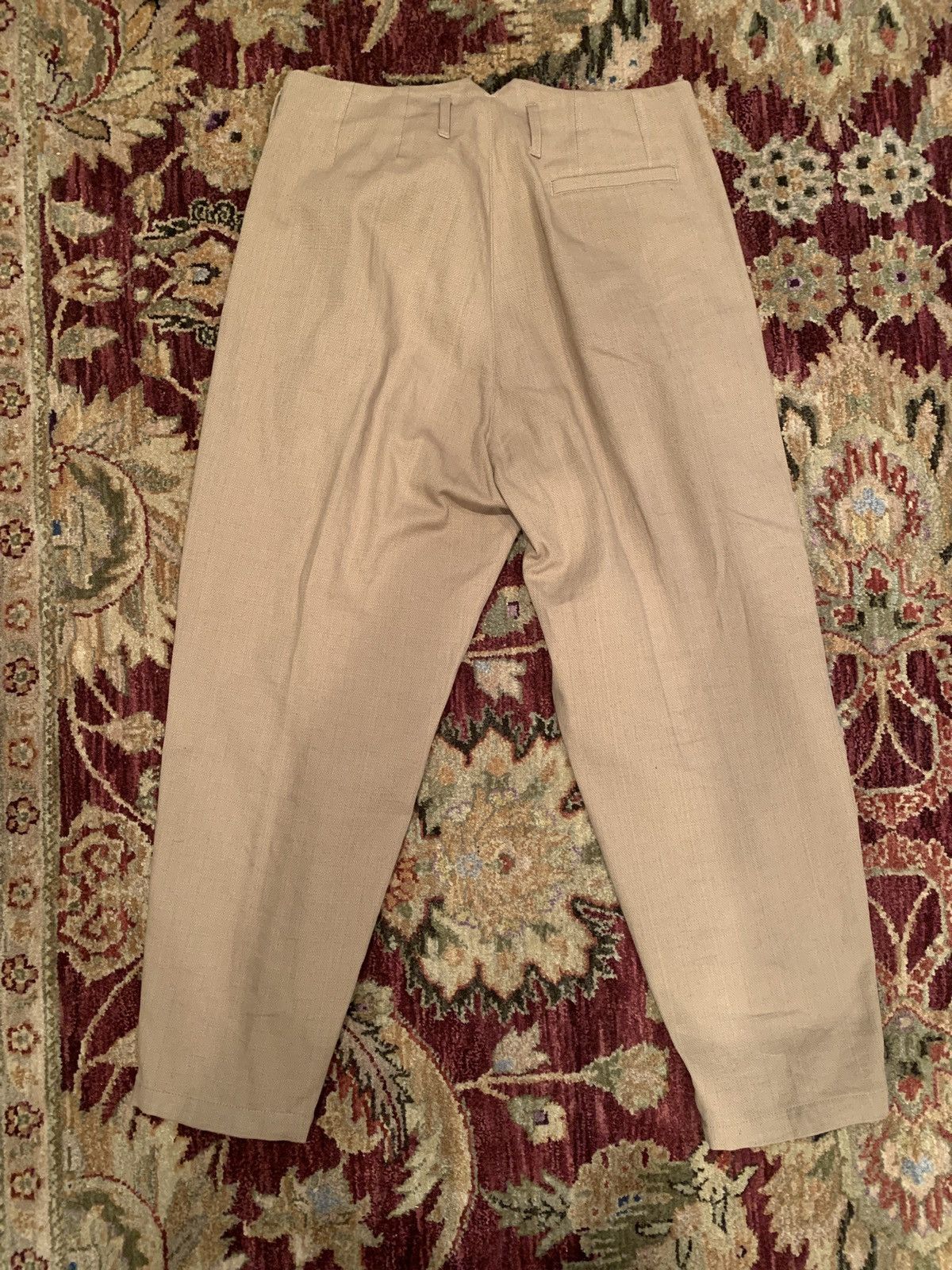 Nicholas Daley Pleated Tapered Linen Blend Trousers sz32