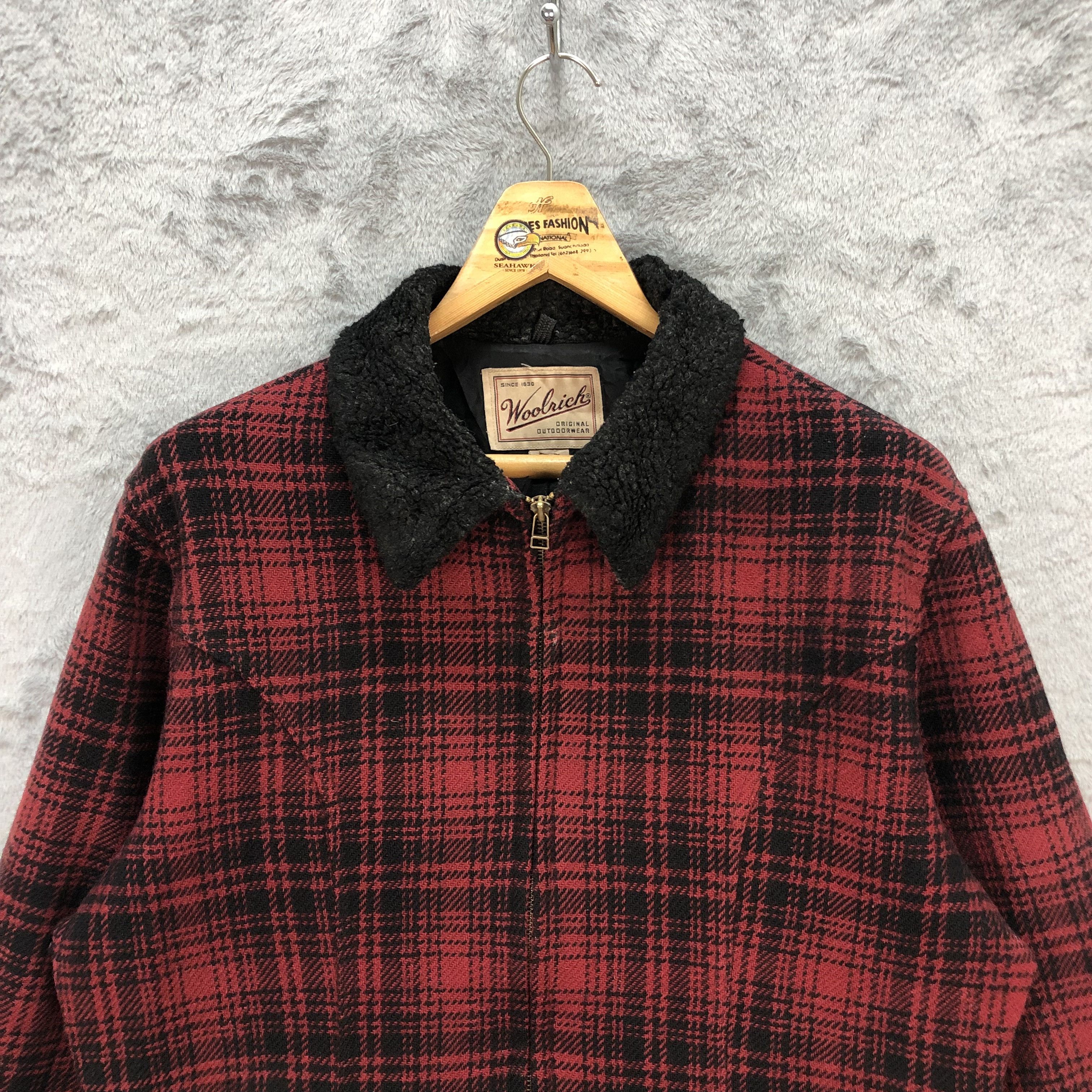 Vintage RARE🔥 WOOLRICH RED TARTAN WOOL JACKET #5913-213 Size M / US 6-8 / IT 42-44 - 2 Thumbnail