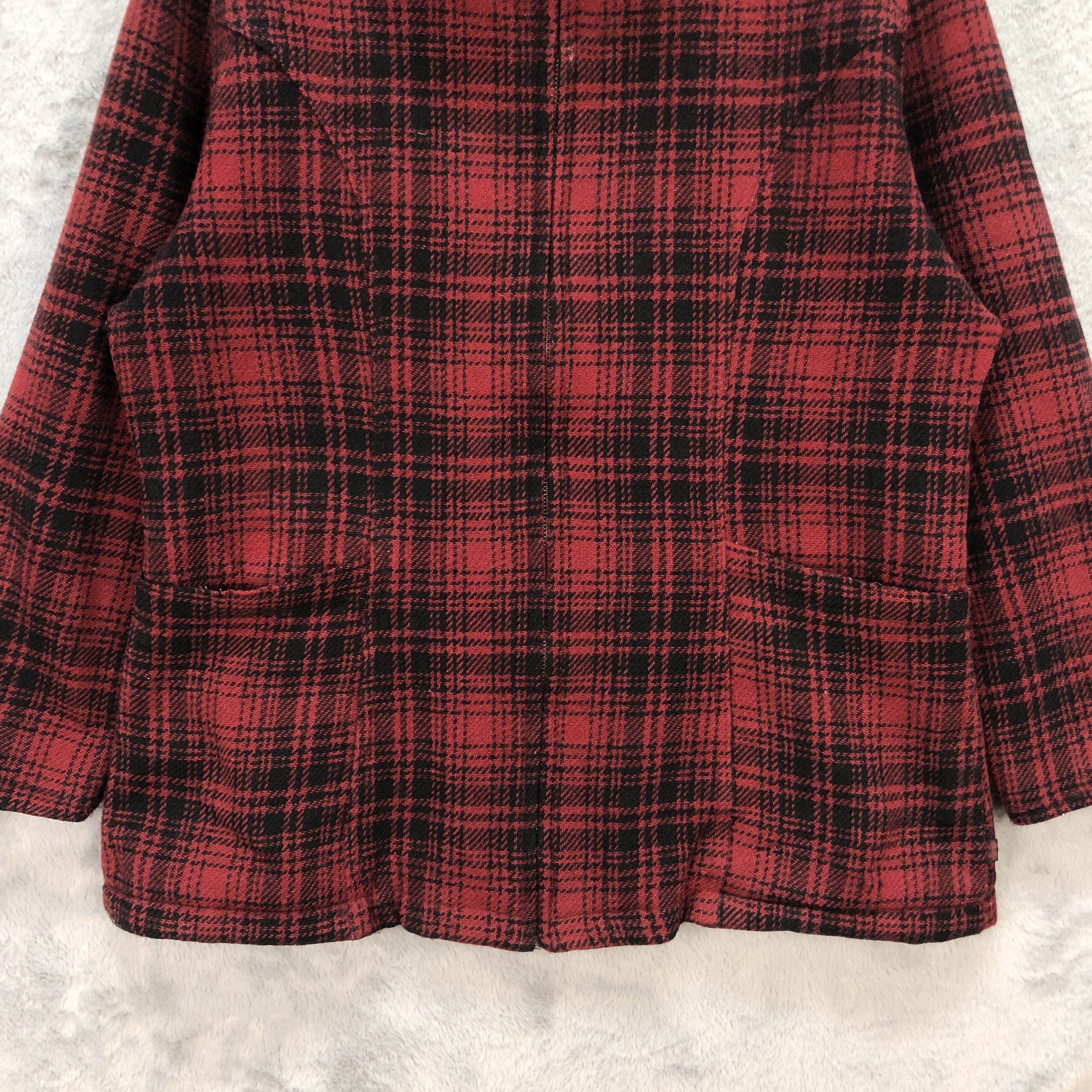 Vintage RARE🔥 WOOLRICH RED TARTAN WOOL JACKET #5913-213 Size M / US 6-8 / IT 42-44 - 3 Thumbnail