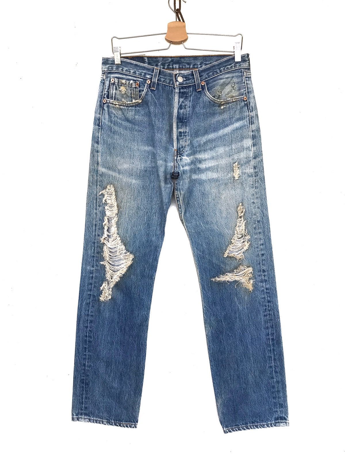 Levi's Vintage Clothing Vintage Levis 501 Kurt Cobain Distressed Size US 31 - 1 Thumbnail