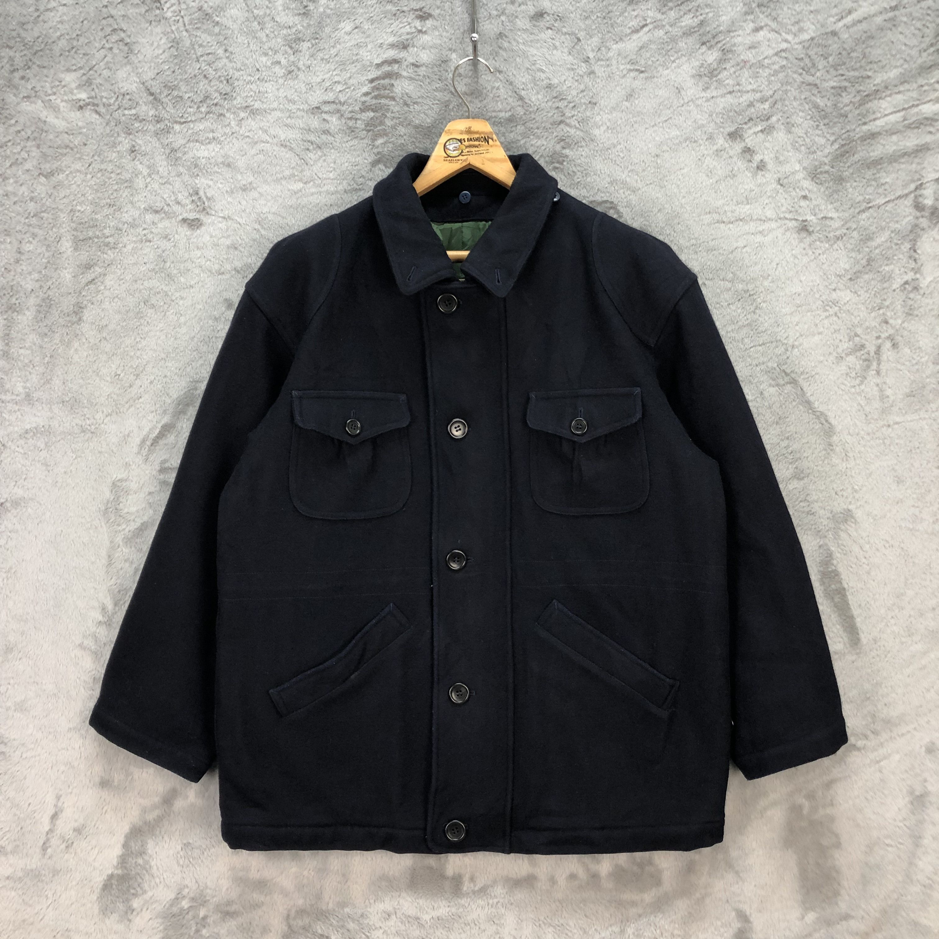 image of Avant Garde Archives 88's Ppfm Fw/1 Field & Work Wool Jacket 5920-213 in Navy, Men's (Size Medium)