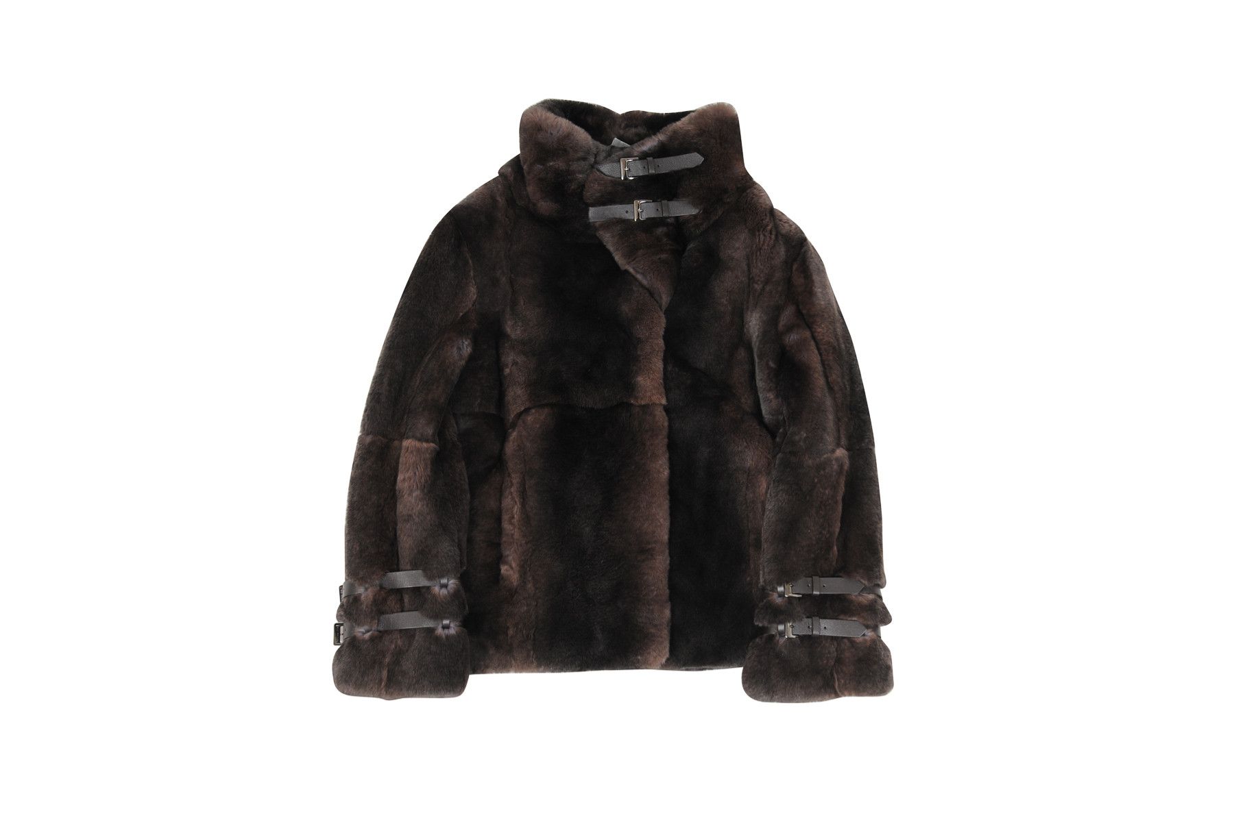 Giorgio Armani Fur Jacket Brown Bondage Straps Rabbit Coat | Grailed