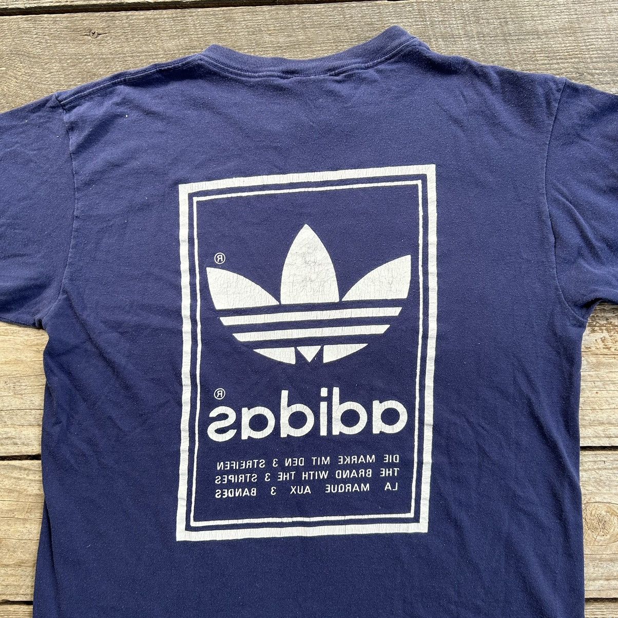 Adidas × Vintage Vintage 90s Adidas Trefoil Logo Double Sided T Shirt Size US M / EU 48-50 / 2 - 3 Thumbnail