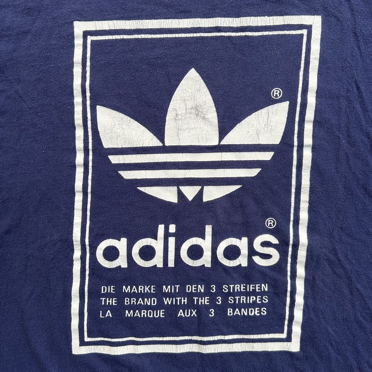 Adidas × Vintage Vintage 90s Adidas Trefoil Logo Double Sided T Shirt Size US M / EU 48-50 / 2 - 2 Thumbnail
