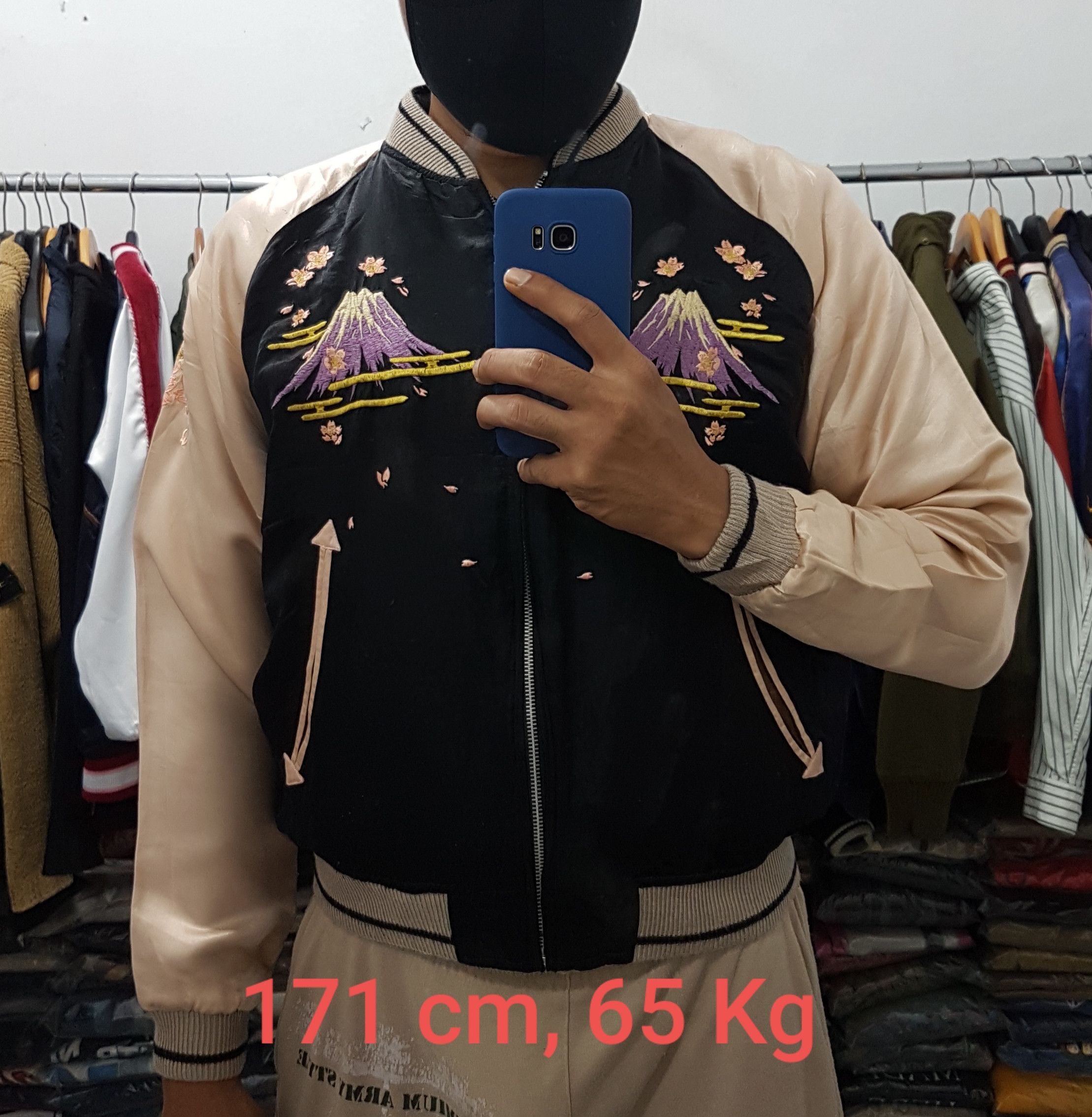 Japanese Brand Fit XS to S, Geisha Skull Silk-Rayon Sukajan Cropped Jacket Size US S / EU 44-46 / 1 - 9 Thumbnail