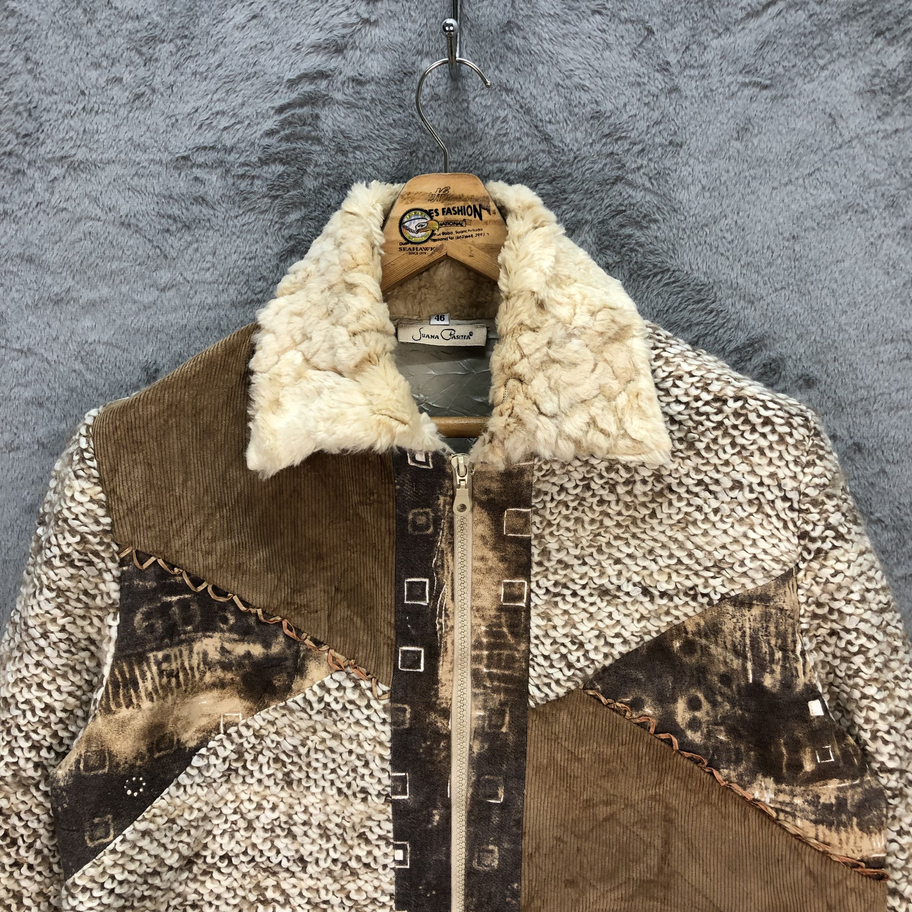Japanese Brand JUANA PASITEA PATCHWORK NICE DESIGN CROPPED JACKET #5922-213 Size M / US 6-8 / IT 42-44 - 2 Thumbnail