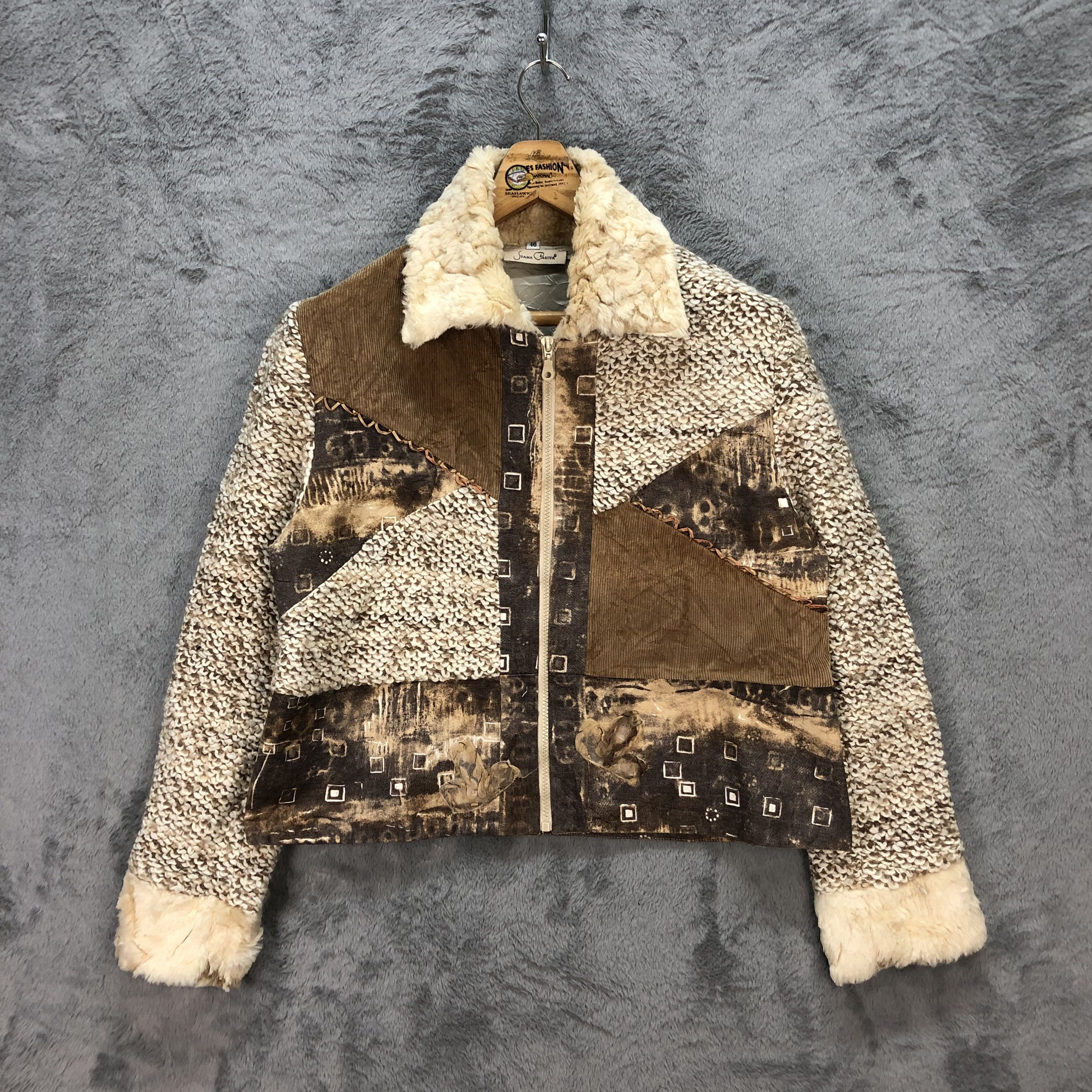 Japanese Brand JUANA PASITEA PATCHWORK NICE DESIGN CROPPED JACKET #5922-213 Size M / US 6-8 / IT 42-44 - 1 Thumbnail