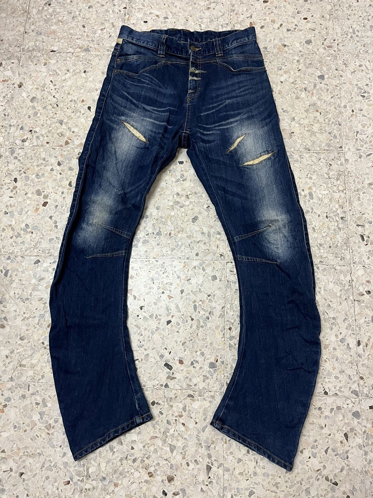 PPFM Japanese brand PPFM curved denim rare design Size US 32 / EU 48 - 1 Thumbnail