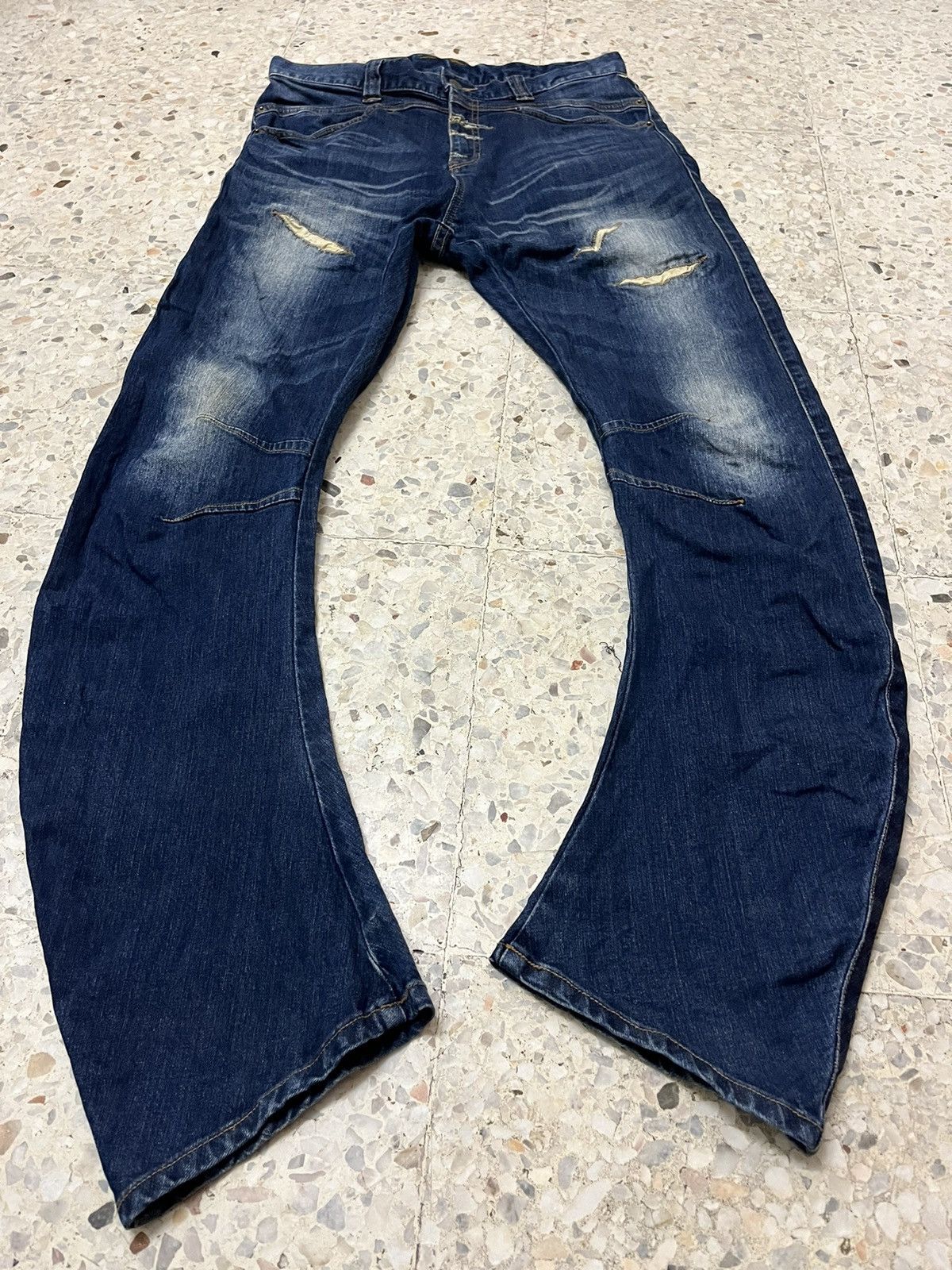 PPFM Japanese brand PPFM curved denim rare design Size US 32 / EU 48 - 9 Thumbnail