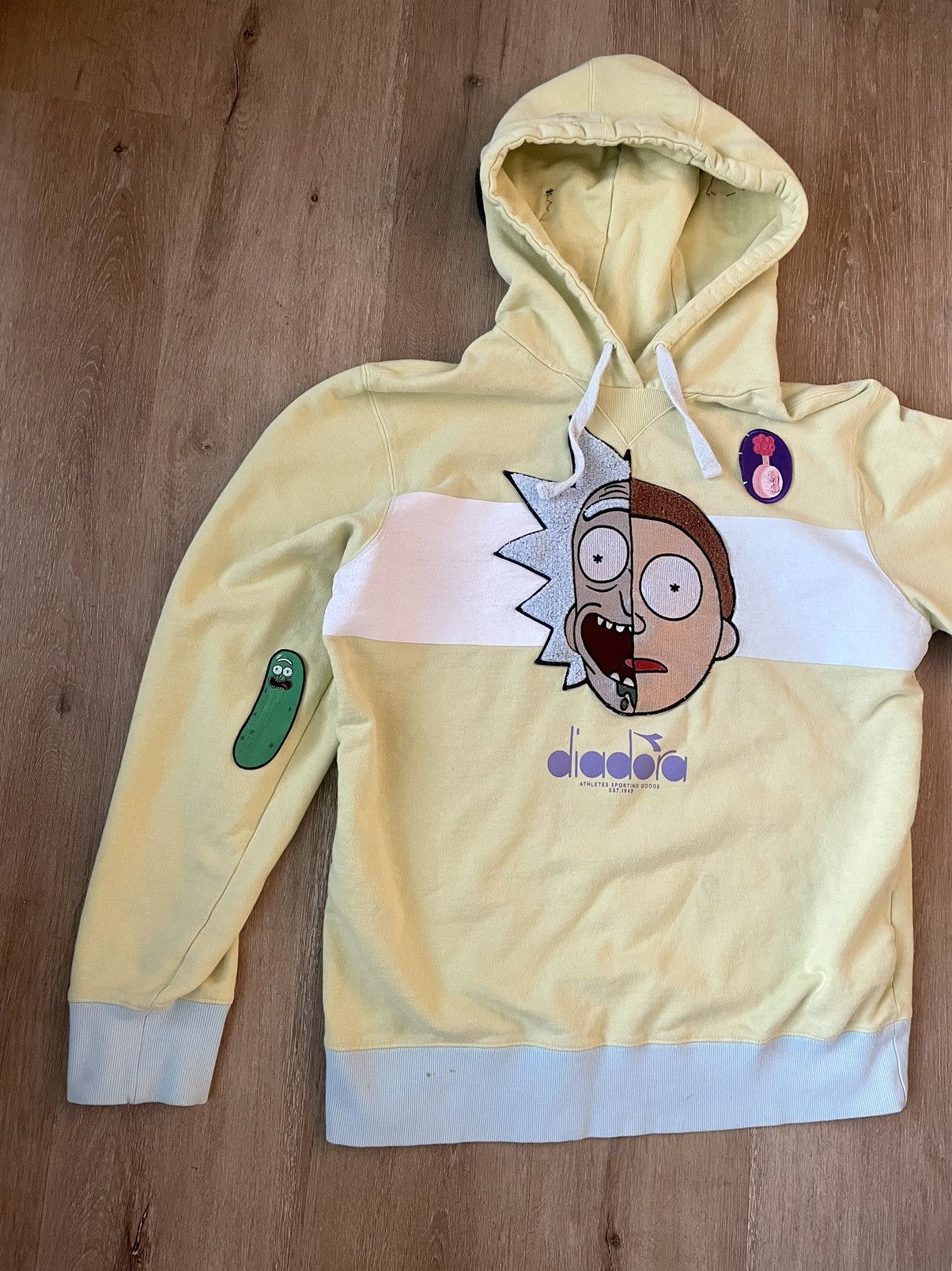 Diadora Rick & Morty x Diadora Portrait Terrycloth Custom Patch Hood Size US L / EU 52-54 / 3 - 2 Thumbnail