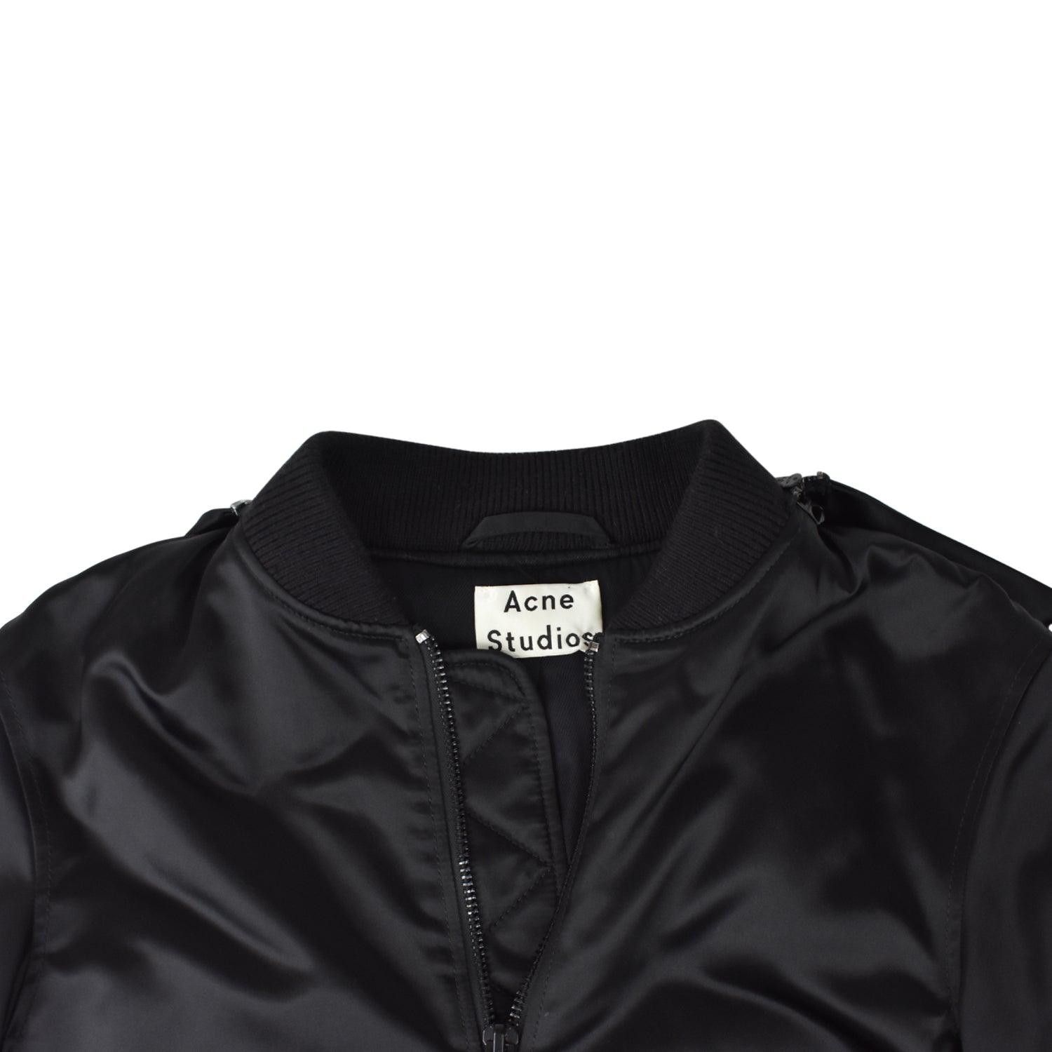 Acne Studios Acne Studios Lexi Ruched Satin Bomber Jacket Black Size XS / US 0-2 / IT 36-38 - 7 Thumbnail