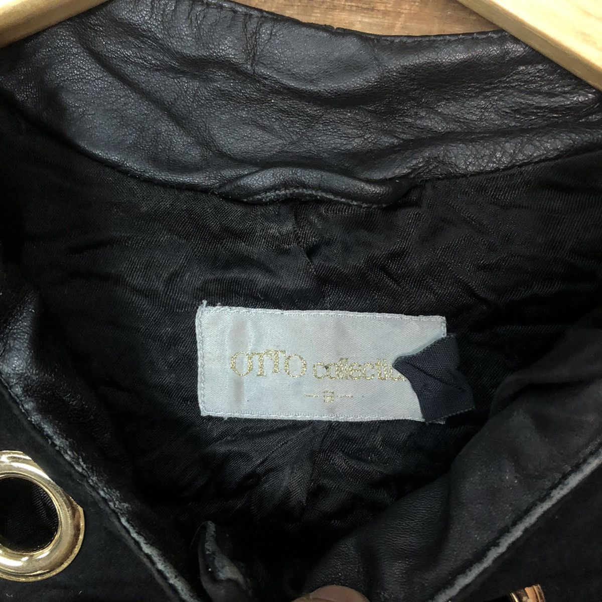 Otto Otto Collection crop top Black Leather Jacket #7092 Size XS / US 0-2 / IT 36-38 - 6 Thumbnail