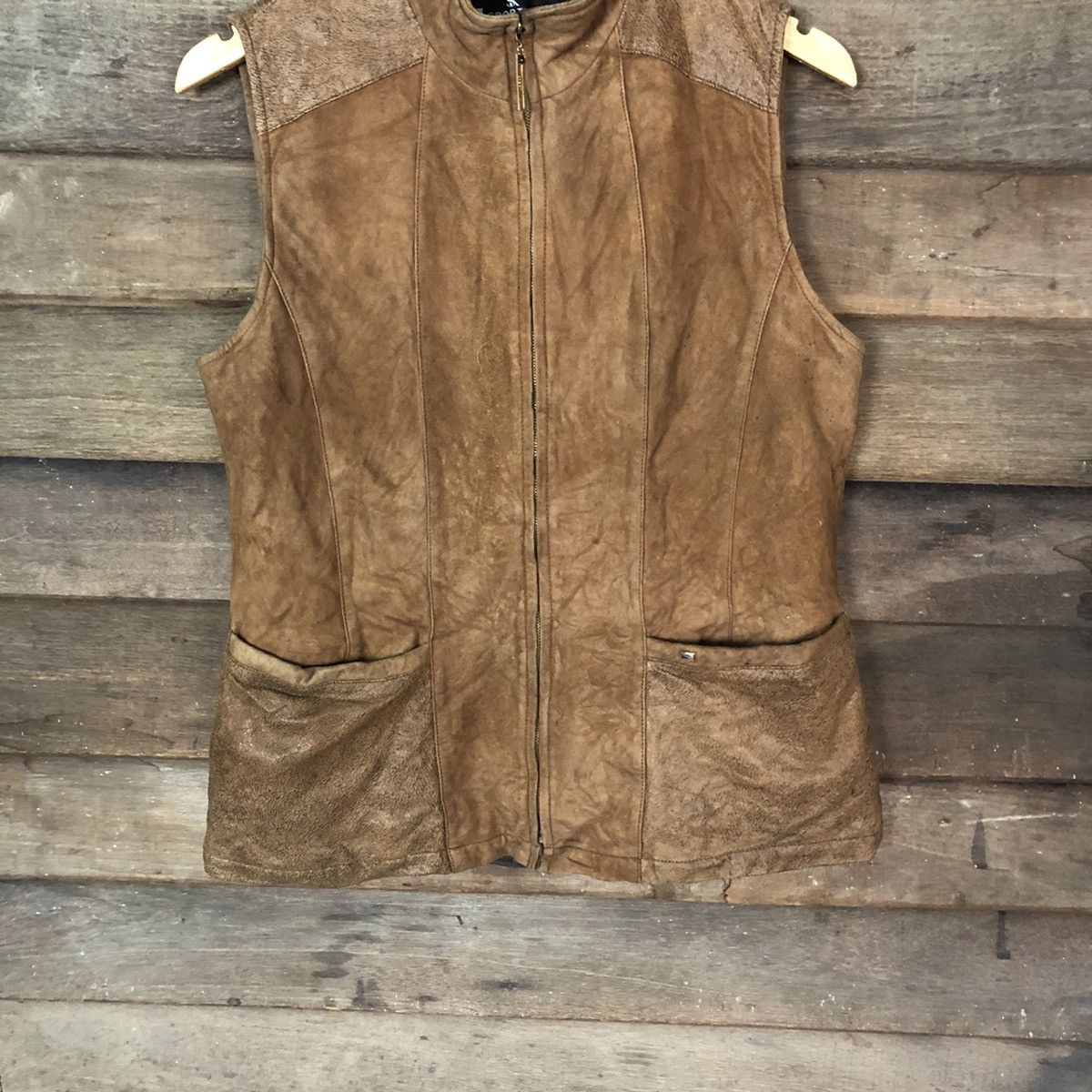 Vintage Sportiva Brown Vest Leather #7093 Size US S / EU 44-46 / 1 - 3 Thumbnail